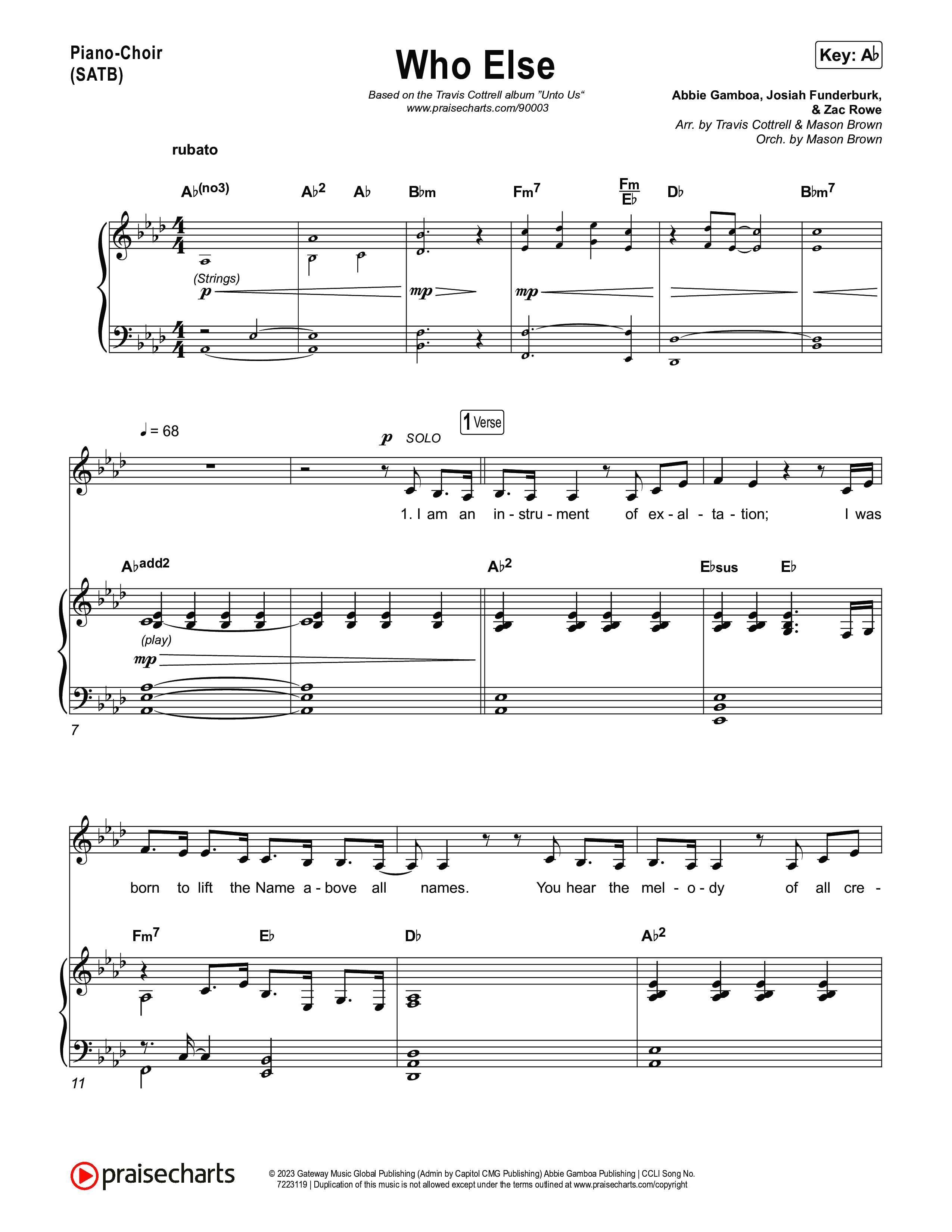 Unto Us (7 Song Choral Collection) Piano/Vocals (SATB) (Travis Cottrell / Brooke Voland / Cheryl Stark / Arr. Mason Brown)