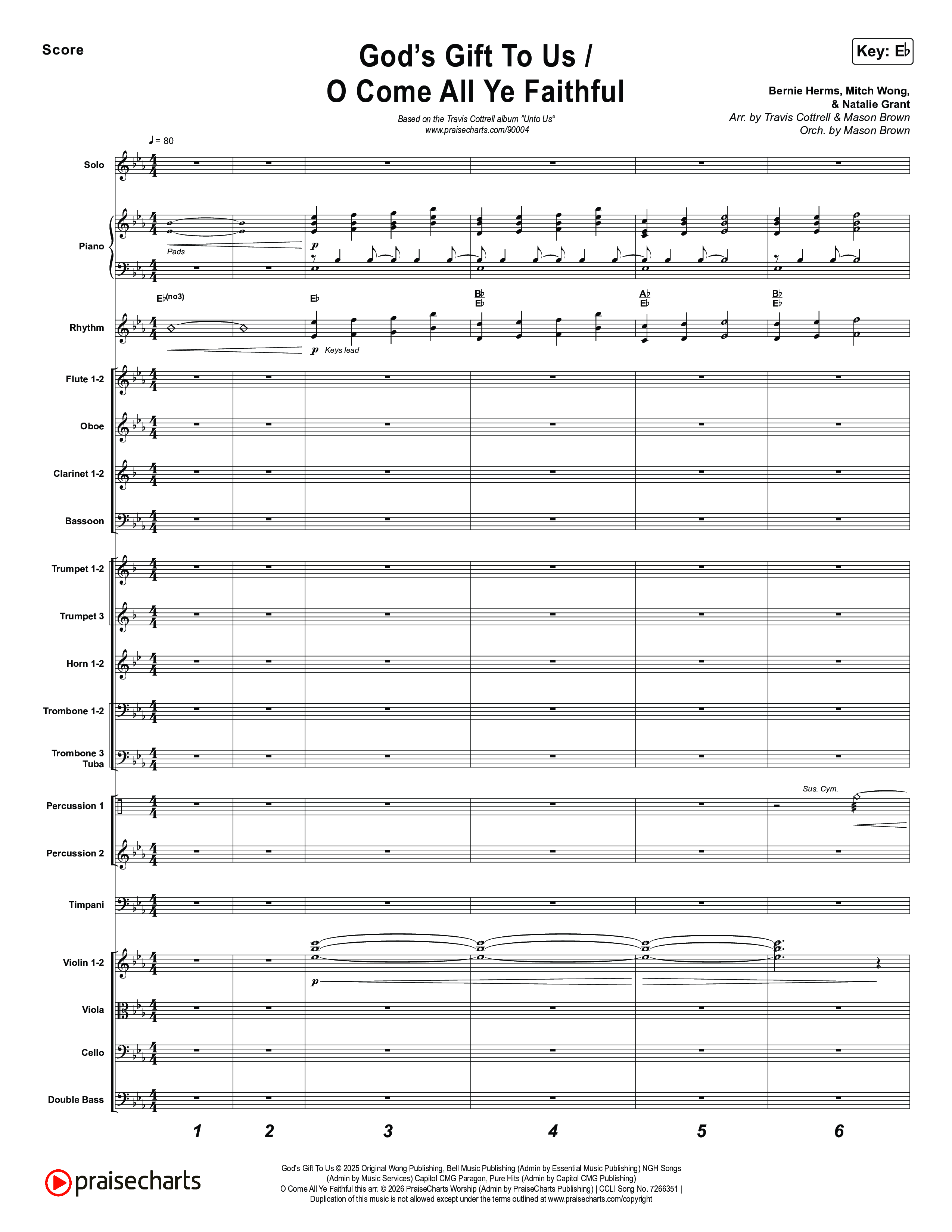 Unto Us (7 Song Choral Collection) Song 2 (Orchestration) (Travis Cottrell / Brooke Voland / Cheryl Stark / Arr. Mason Brown)
