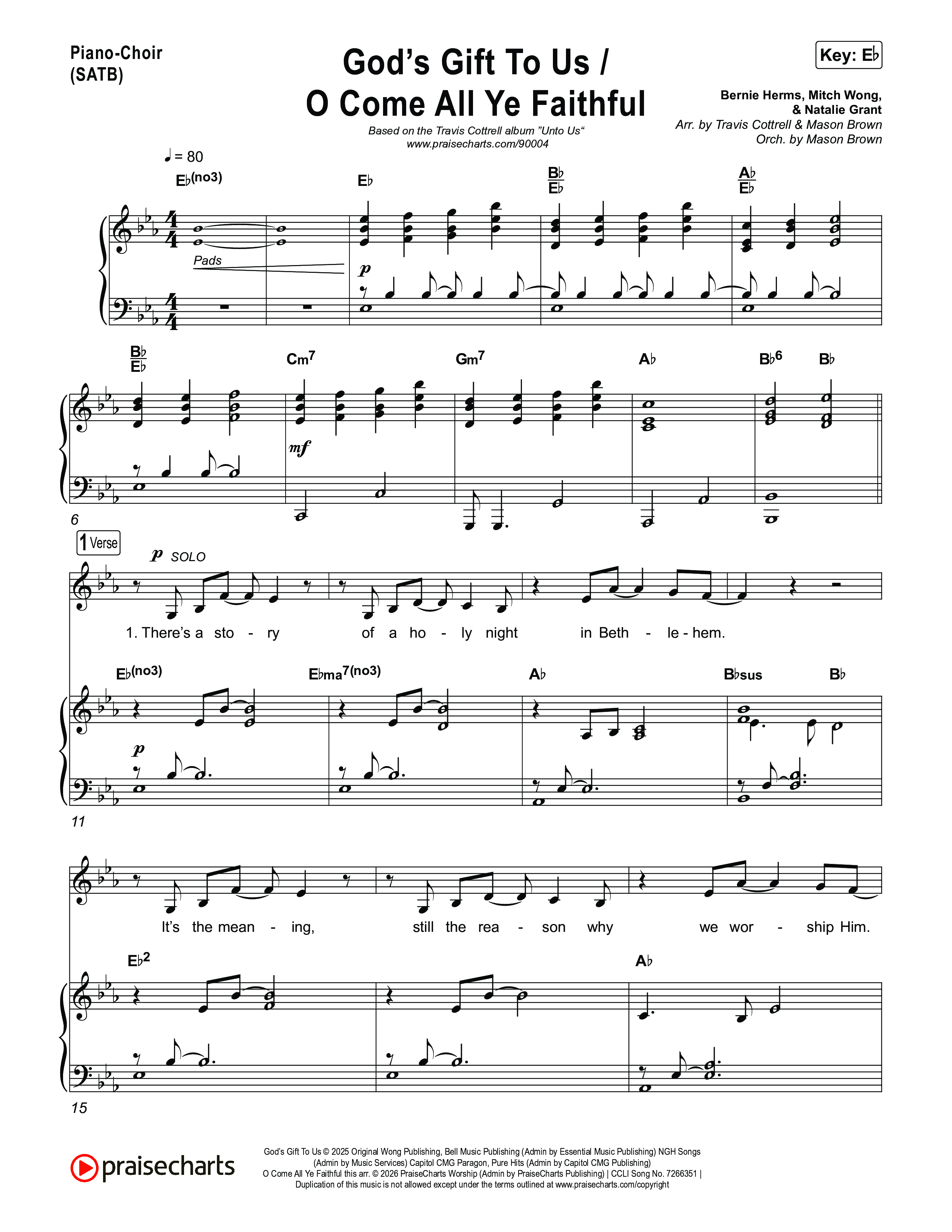 Unto Us (7 Song Choral Collection) Song 2 (Piano SATB) (Travis Cottrell / Brooke Voland / Cheryl Stark / Arr. Mason Brown)