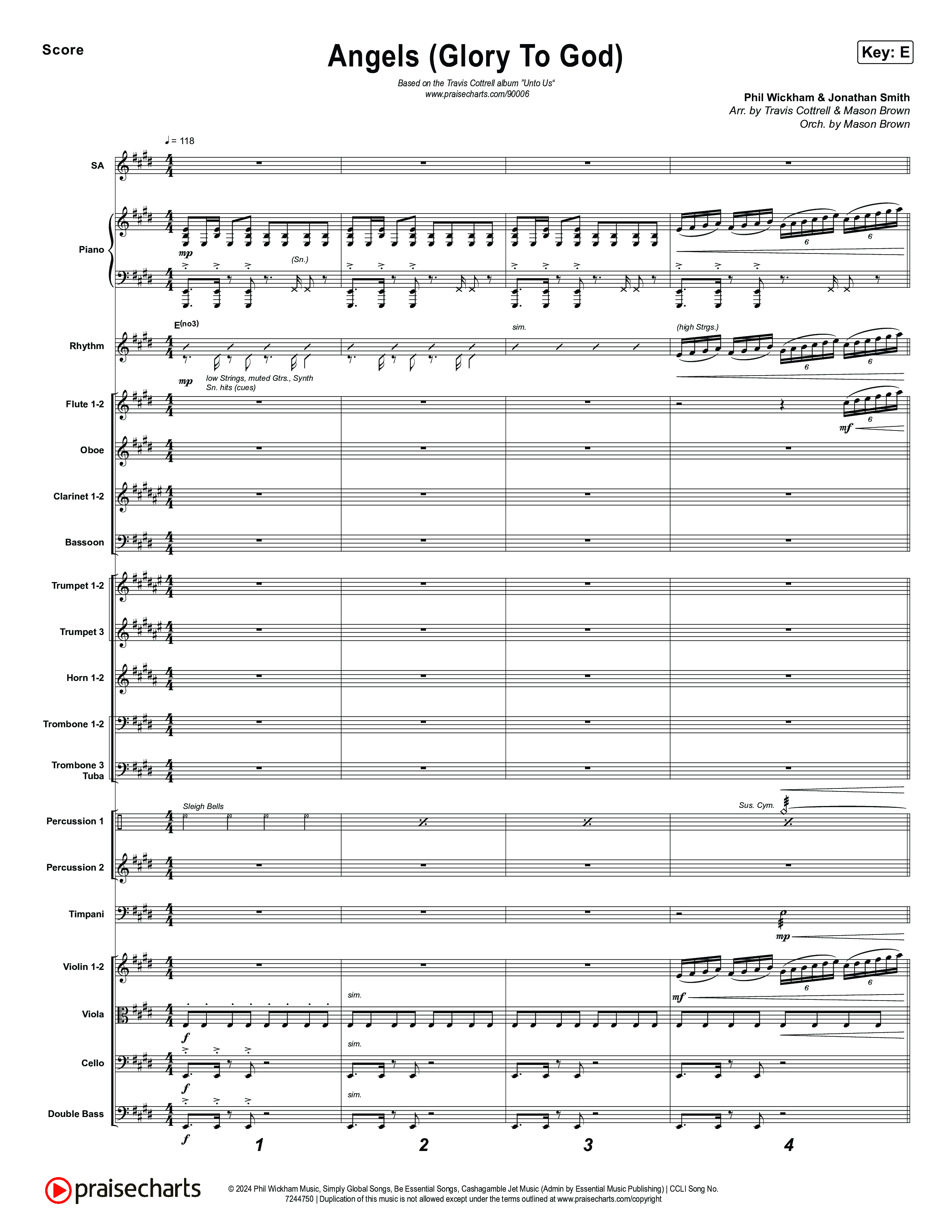 Unto Us (7 Song Choral Collection) Song 4 (Orchestration) (Travis Cottrell / Brooke Voland / Cheryl Stark / Arr. Mason Brown)