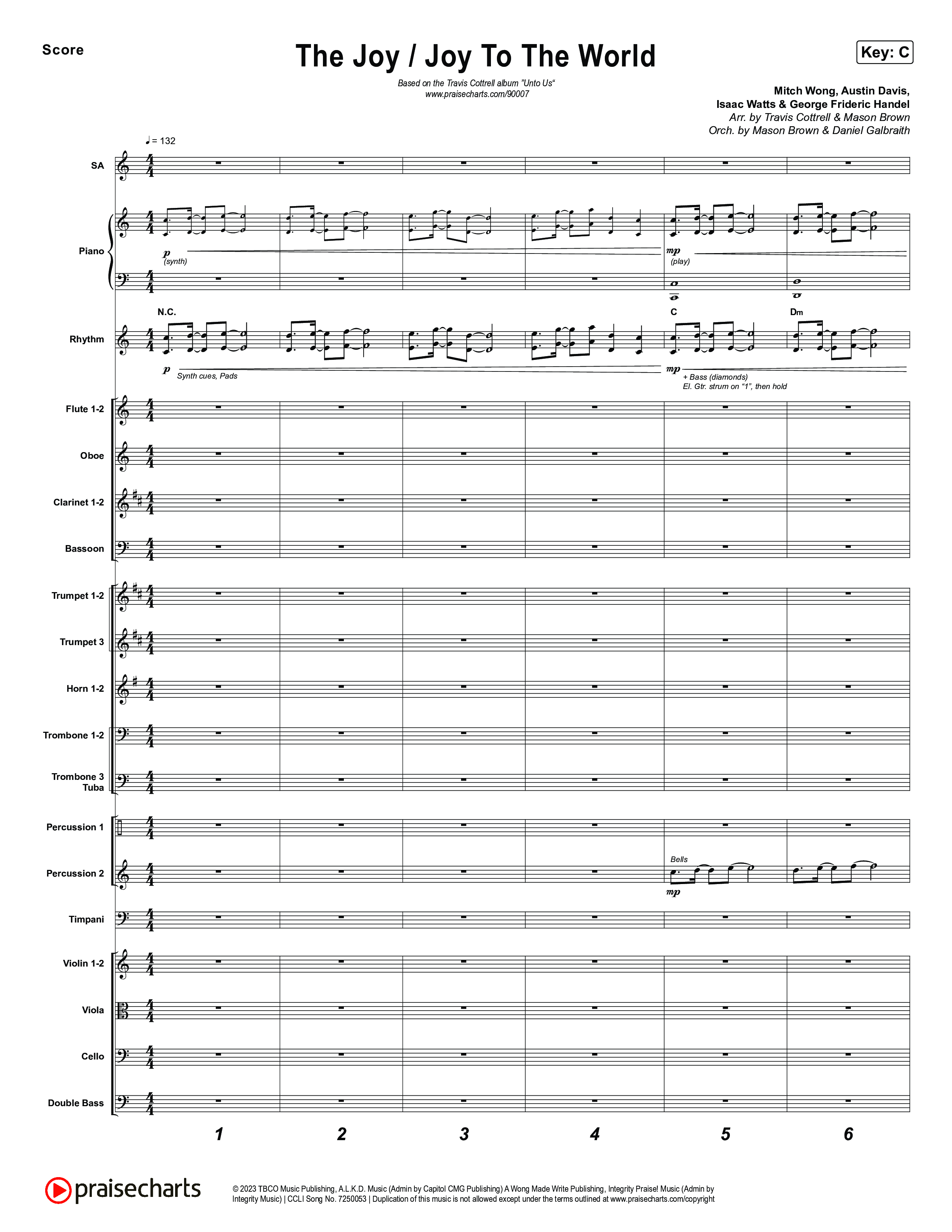 Unto Us (7 Song Choral Collection) Song 5 (Orchestration) (Travis Cottrell / Brooke Voland / Cheryl Stark / Arr. Mason Brown)