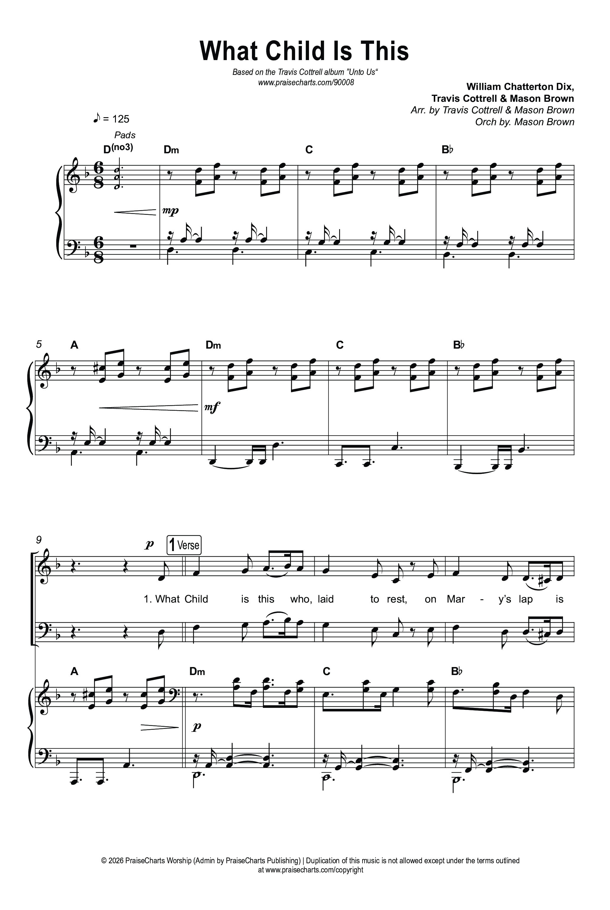 Unto Us (7 Song Choral Collection) Song 6 (Octavo SATB) (Travis Cottrell / Brooke Voland / Cheryl Stark / Arr. Mason Brown)