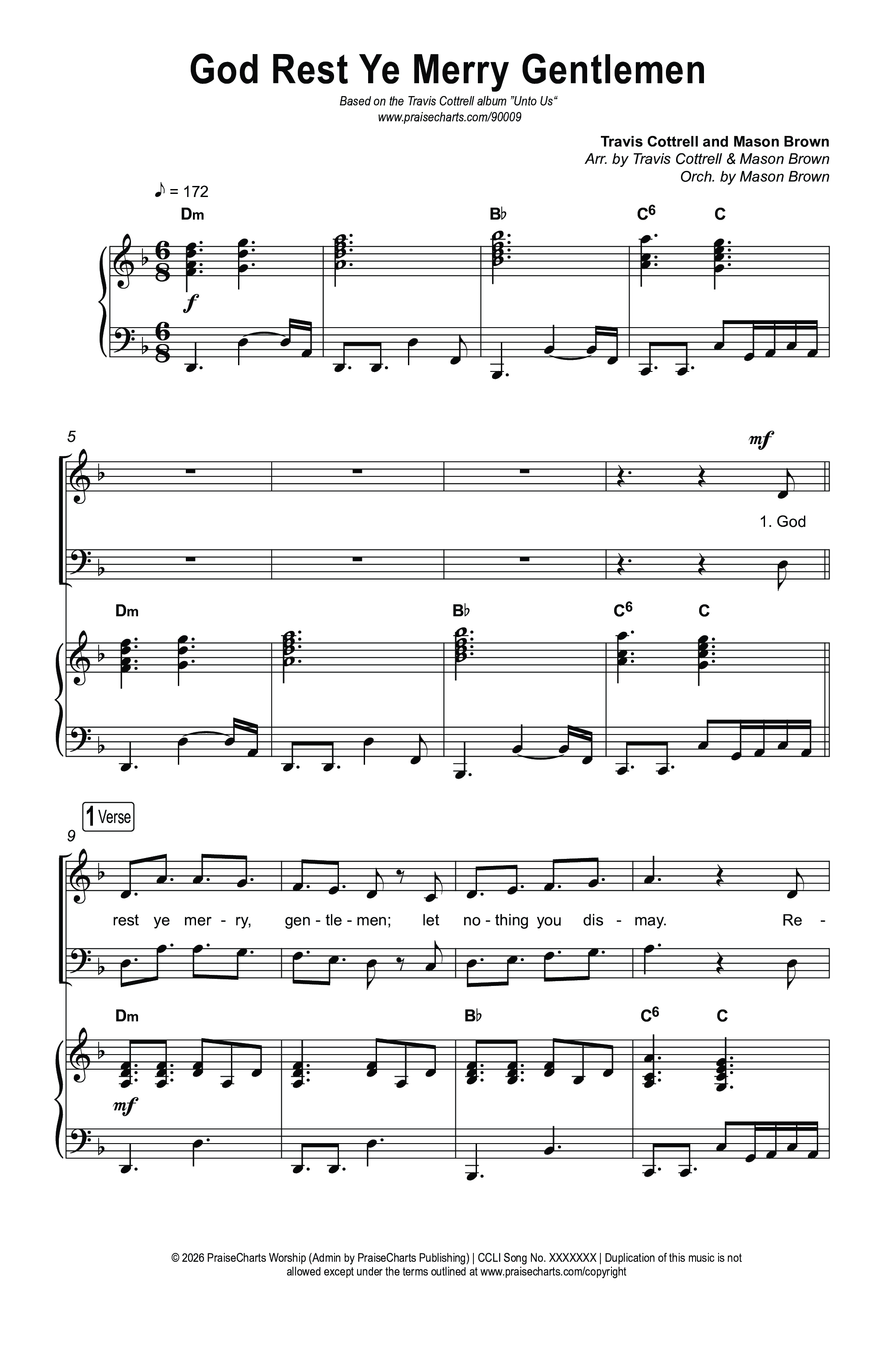 Unto Us (7 Song Choral Collection) Song 7 (Octavo SATB) (Travis Cottrell / Brooke Voland / Cheryl Stark / Arr. Mason Brown)