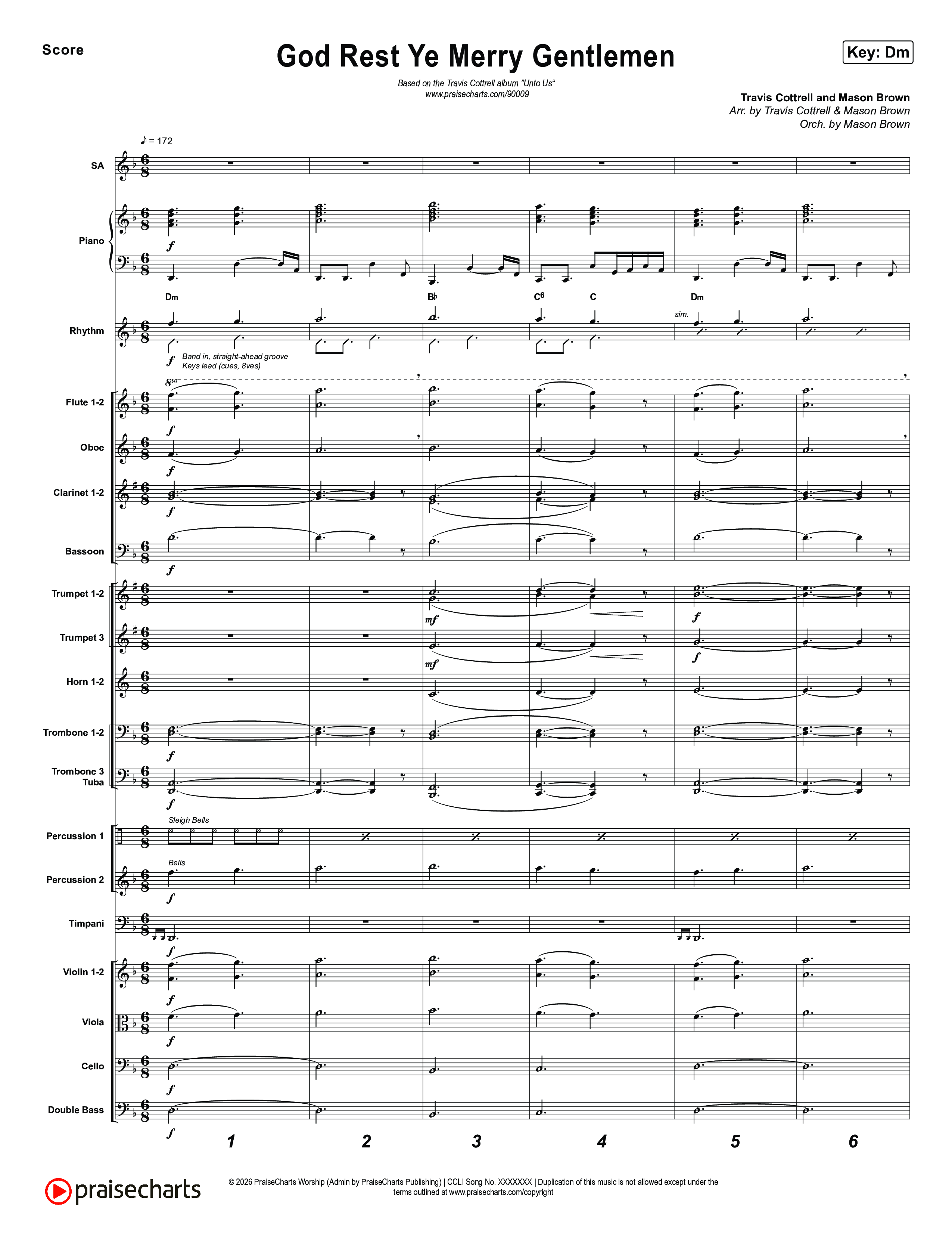Unto Us (7 Song Choral Collection) Song 7 (Orchestration) (Travis Cottrell / Brooke Voland / Cheryl Stark / Arr. Mason Brown)