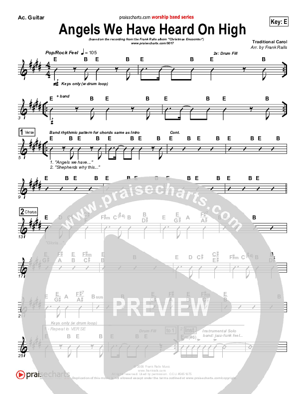 Angels We Have Heard On High Rhythm Chart (Frank Ralls)