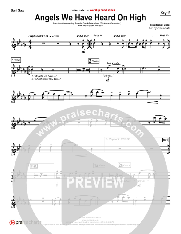 Angels We Have Heard On High Bari Sax (Frank Ralls)