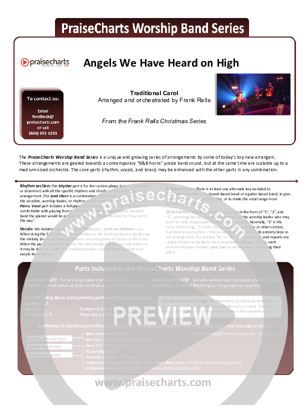 Angels We Have Heard On High Cover Sheet (Frank Ralls)