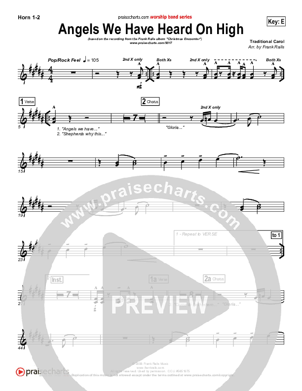 Angels We Have Heard On High French Horn 1/2 (Frank Ralls)