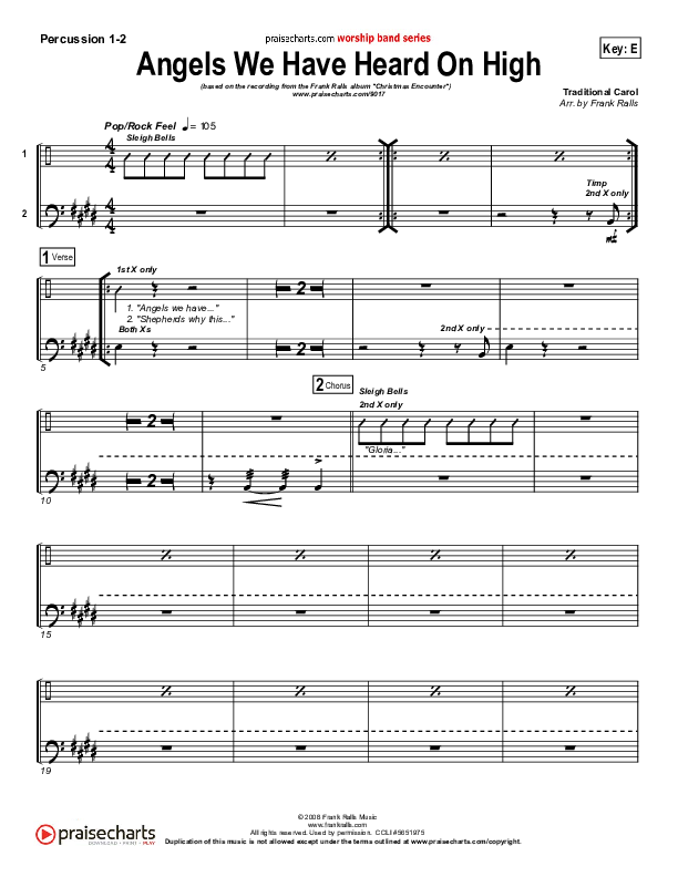 Angels We Have Heard On High Percussion 1/2 (Frank Ralls)