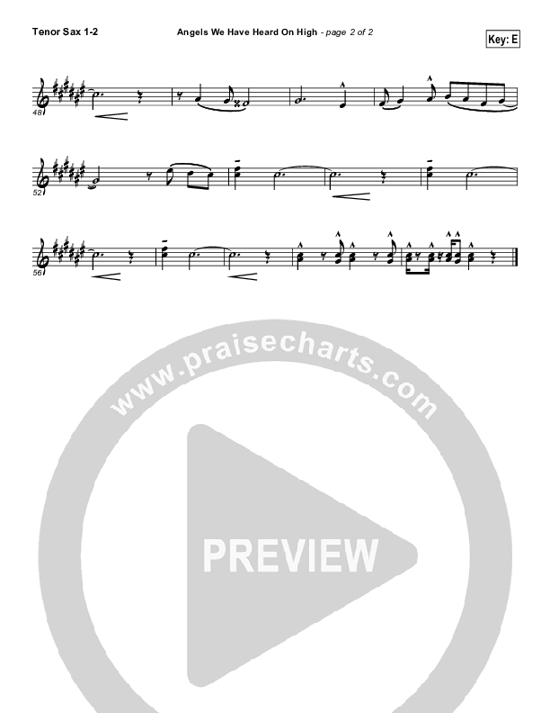 Angels We Have Heard On High Tenor Sax 1/2 (Frank Ralls)