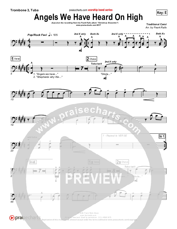 Angels We Have Heard On High Trombone 3/Tuba (Frank Ralls)