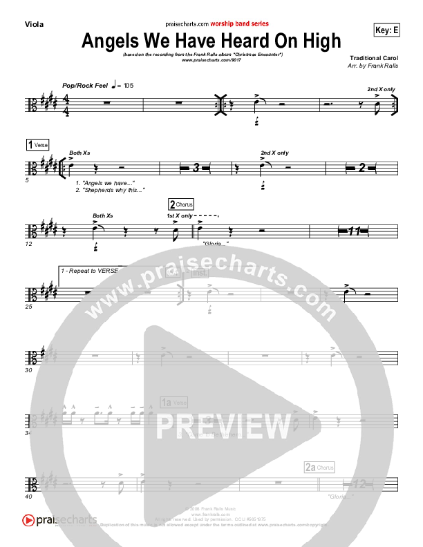 Angels We Have Heard On High Viola (Frank Ralls)