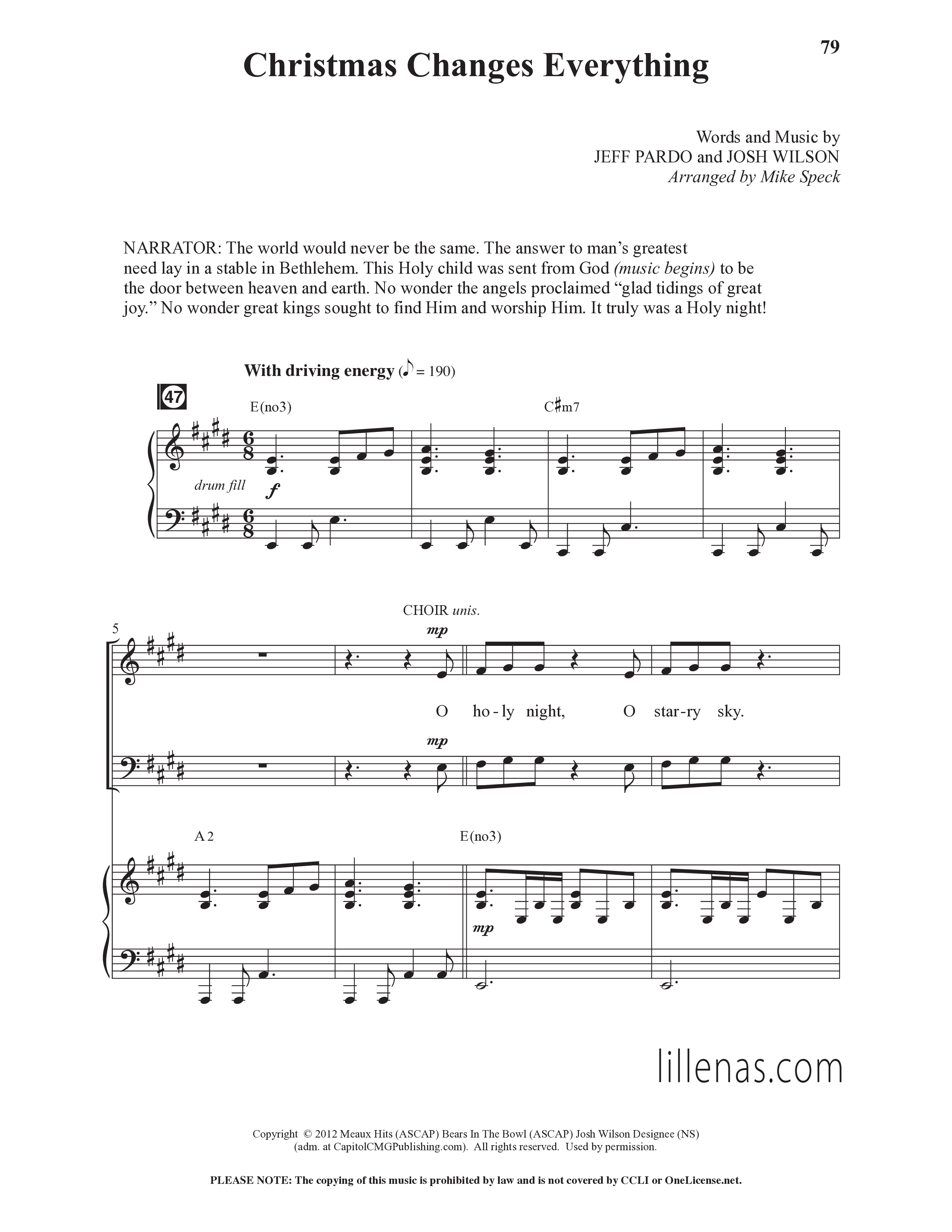 Christmas Changes Everything (13 Song Choral Collection) Song 8 (Piano SATB) (Lillenas Choral / Arr. Mike Speck)