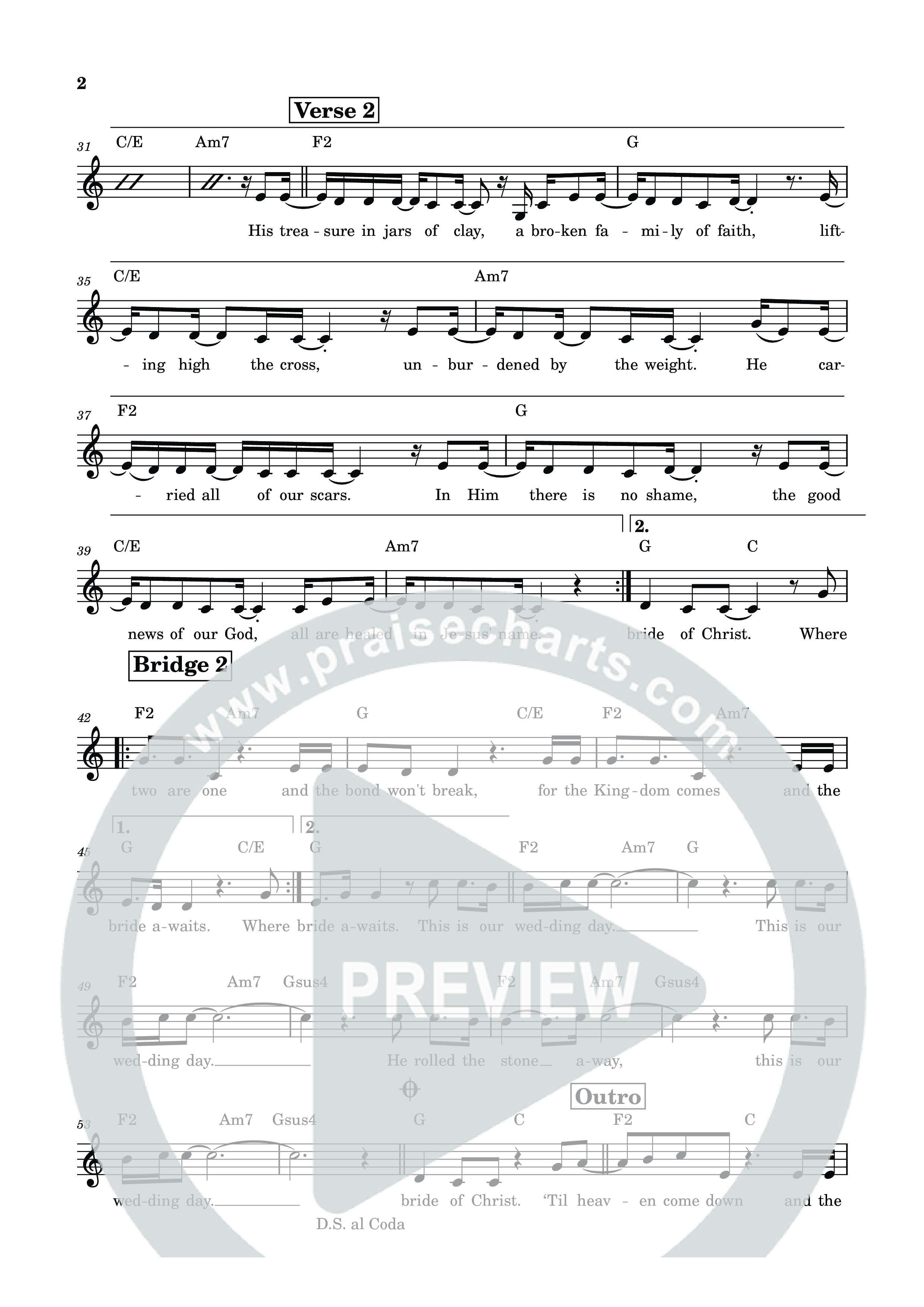 The Bride Of Christ Lead Sheet Melody (Echo Harbor Worship / Francesca LaRosa)
