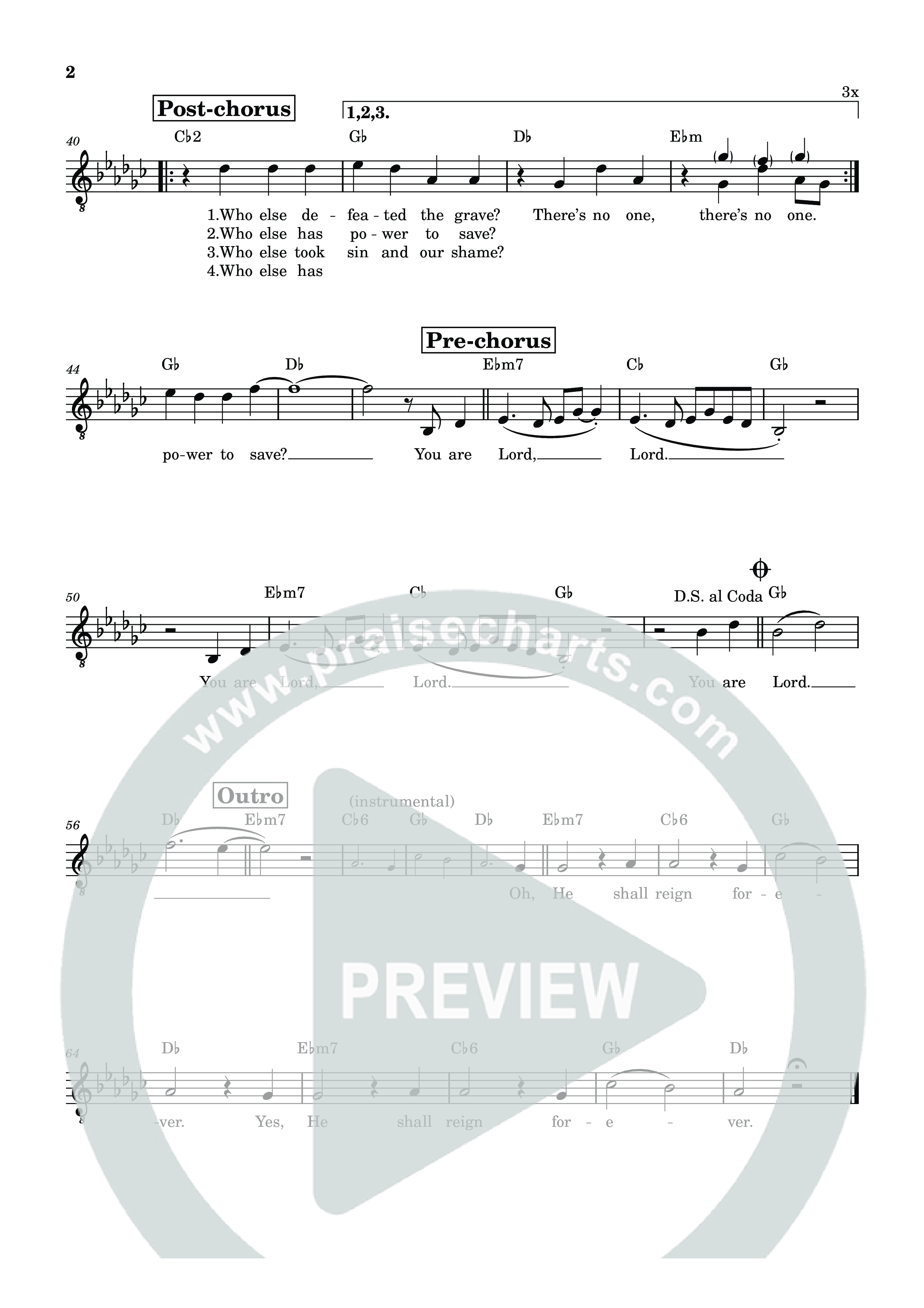 You Are Lord Lead Sheet Melody (Echo Harbor Worship / Thomas Muglia)