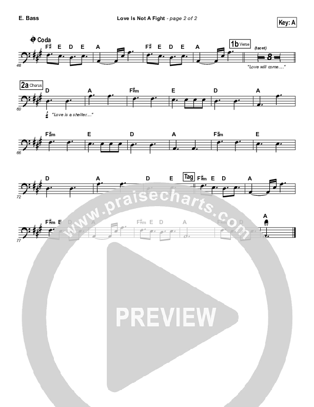 Love Is Not A Fight Bass Guitar (Warren Barfield)