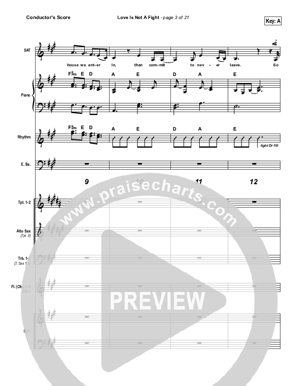 Love Is Not A Fight Conductor's Score (Warren Barfield)