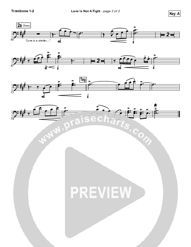 Love Is Not A Fight Trombone 1/2 (Warren Barfield)