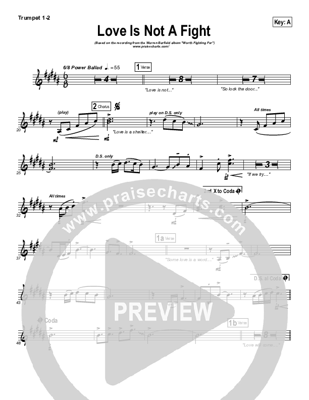 Love Is Not A Fight Trumpet 1,2 (Warren Barfield)