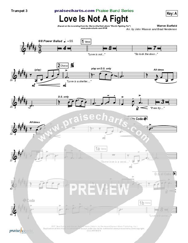 Love Is Not A Fight Trumpet 3 (Warren Barfield)