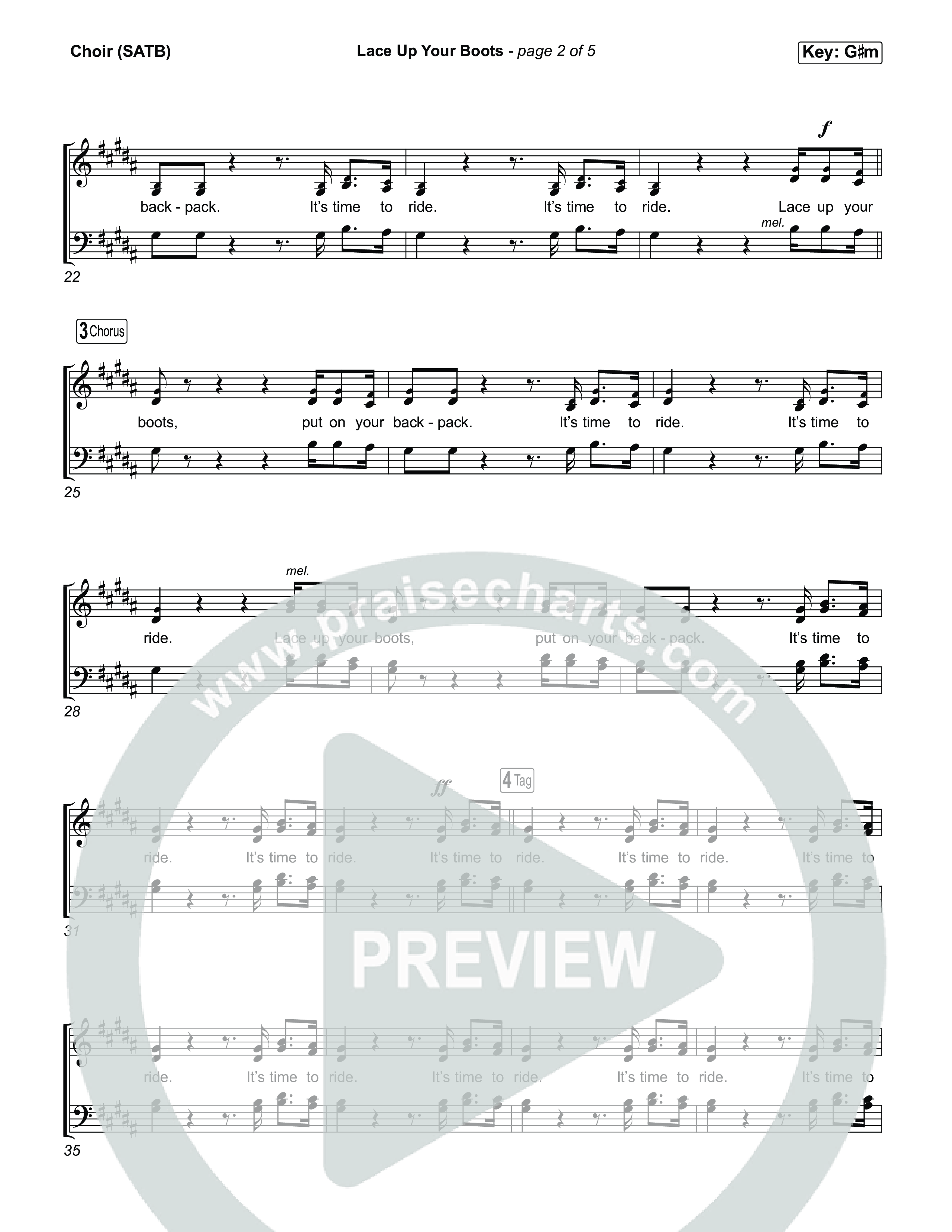 Lace Up Your Boots Choir Sheet (SATB) (Circuit Rider Music)