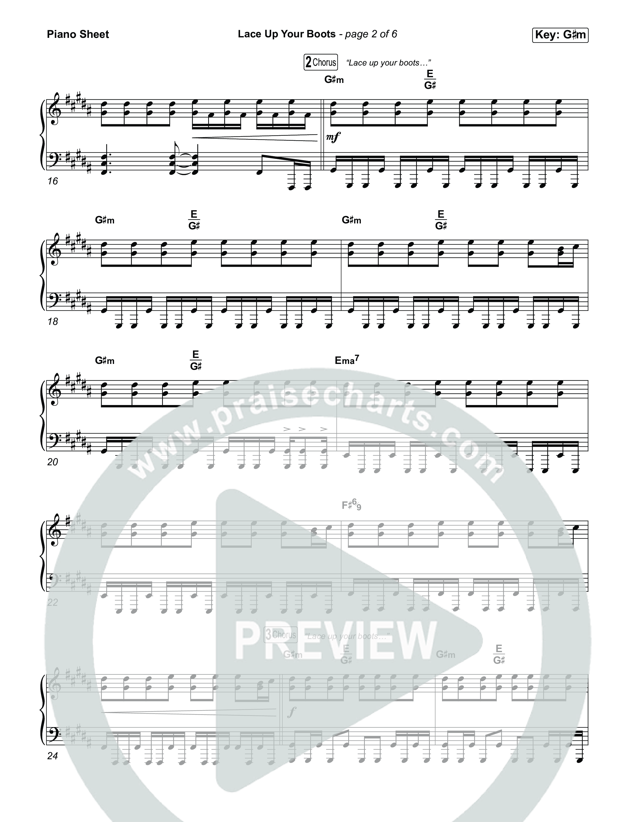 Lace Up Your Boots Piano Sheet (Circuit Rider Music)