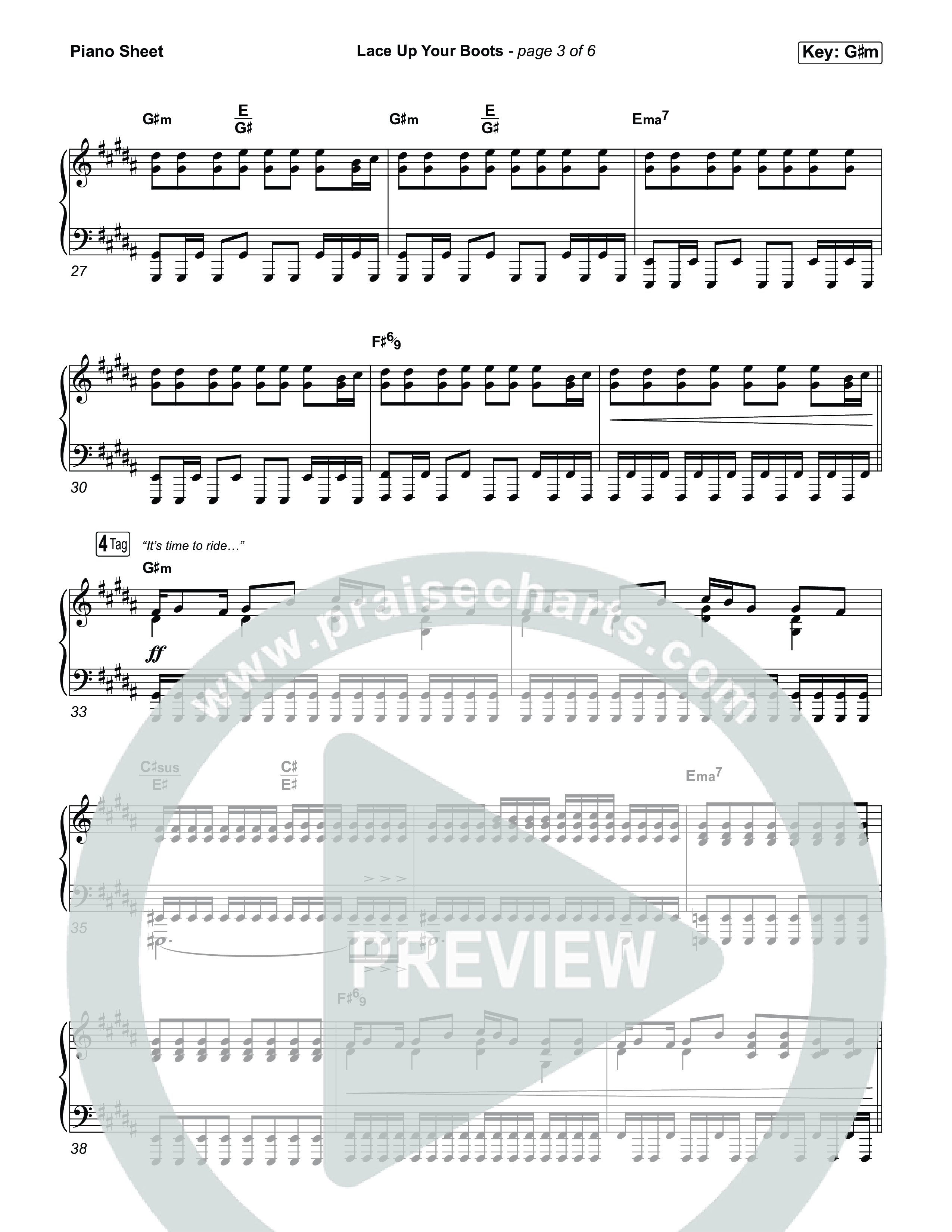Lace Up Your Boots Piano Sheet (Circuit Rider Music)