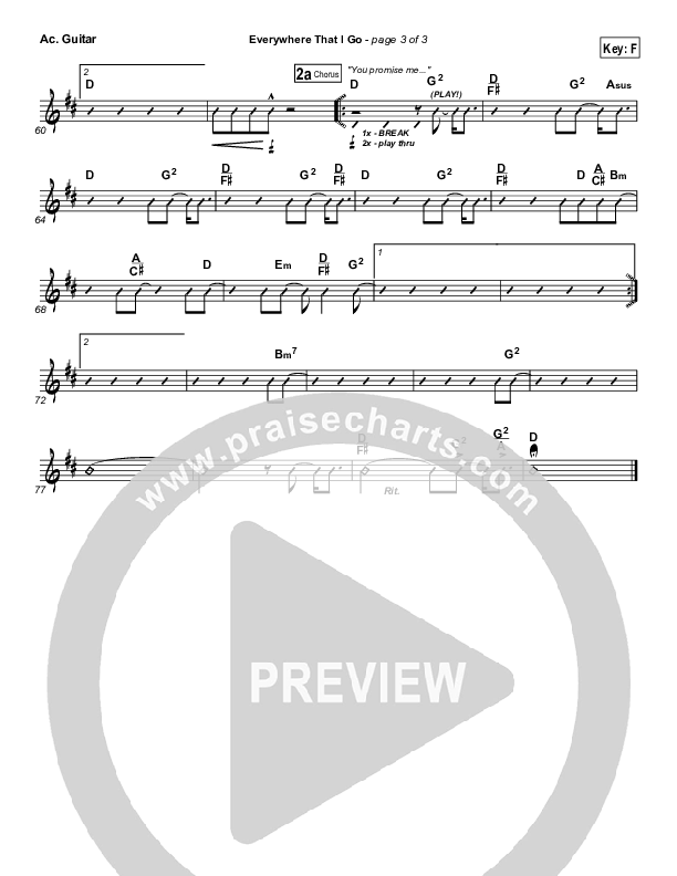 Everywhere That I Go Acoustic Guitar (Lakewood Church)