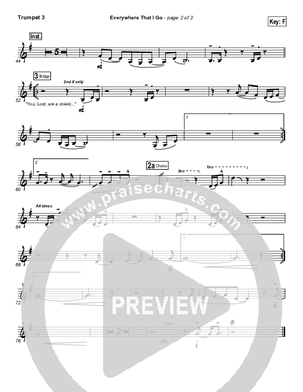 Everywhere That I Go Trumpet 3 (Lakewood Church)