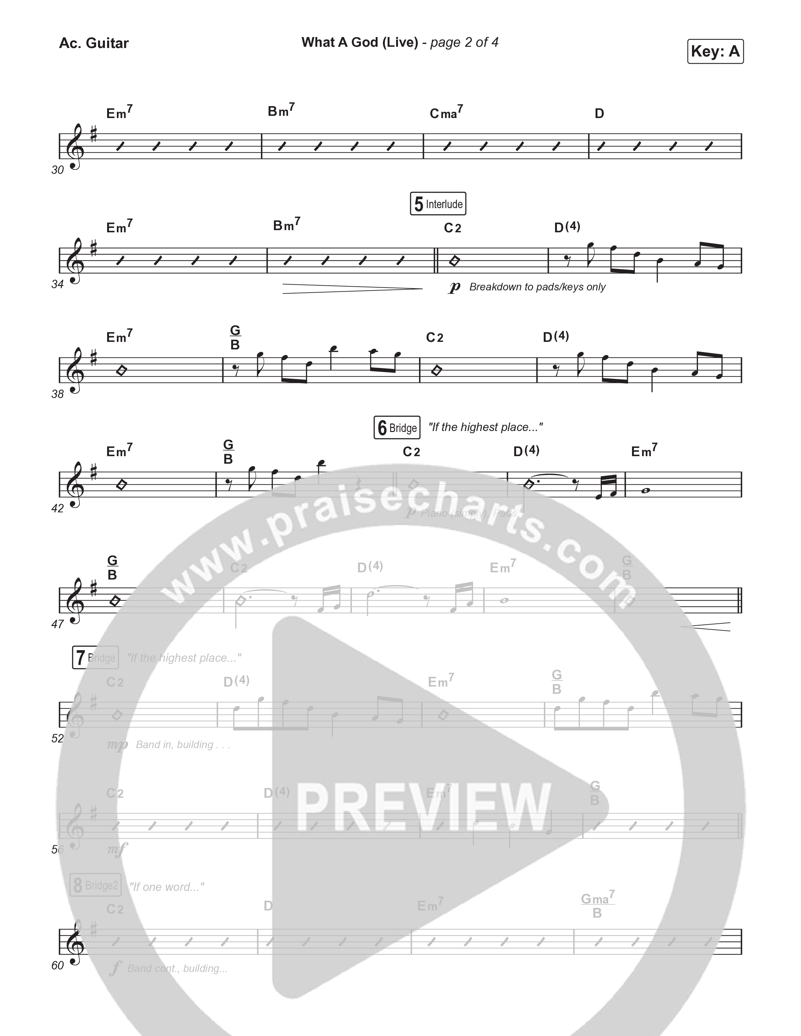 What A God (Choral Anthem SATB) Acoustic Guitar (SEU Worship / One House / Chelsea Plank / Kenzie Walker / Roosevelt Stewart / Arr. Luke Gambill)