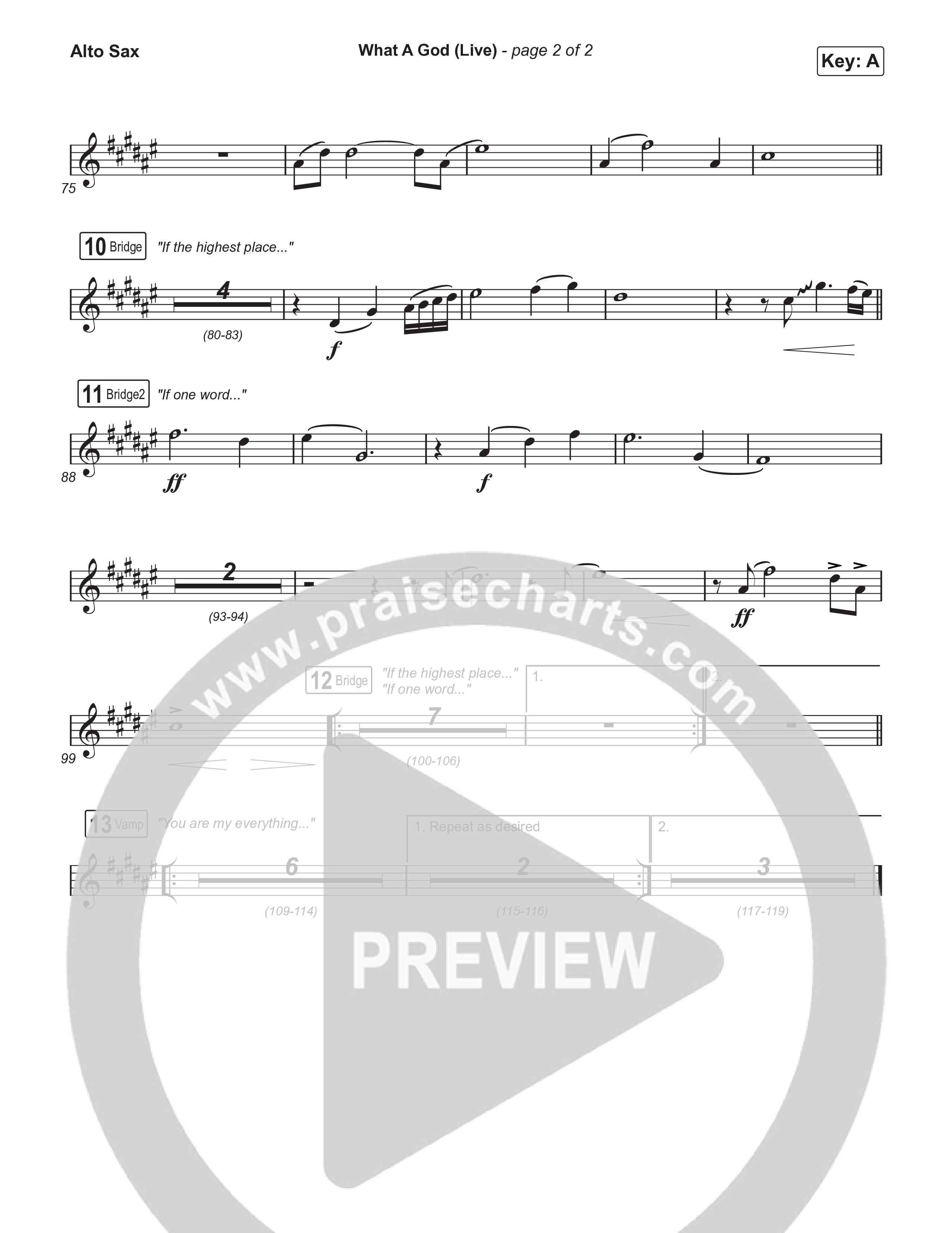 What A God (Choral Anthem SATB) Alto Sax (SEU Worship / One House / Chelsea Plank / Kenzie Walker / Roosevelt Stewart / Arr. Luke Gambill)