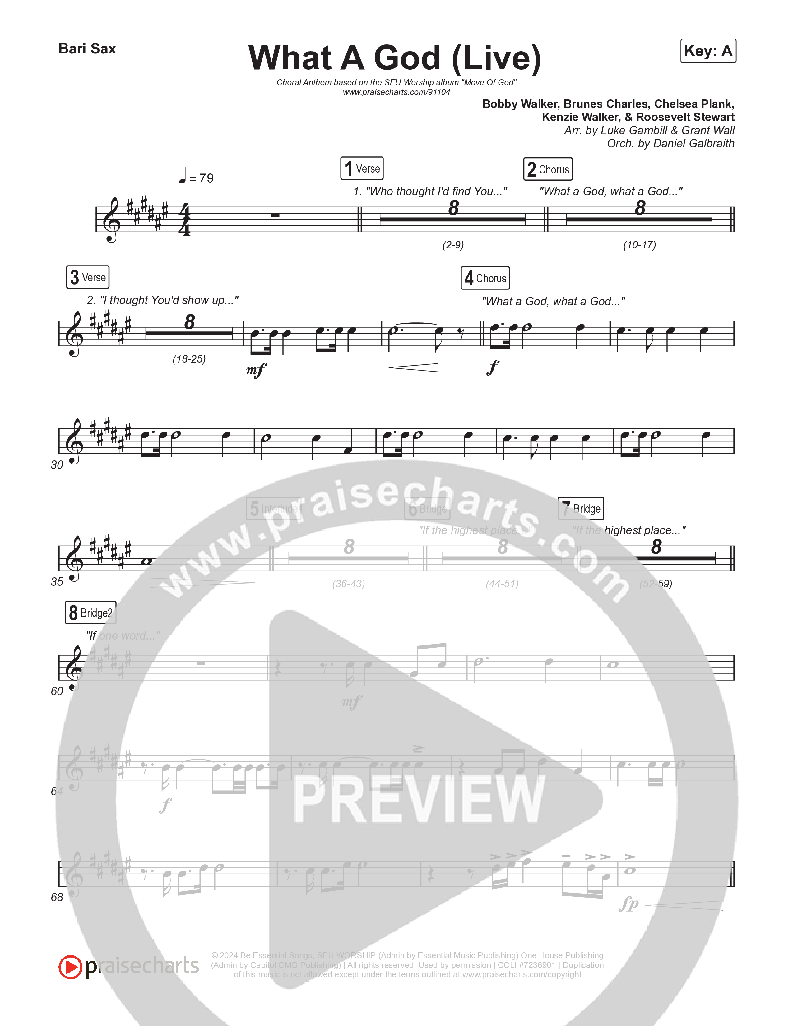 What A God (Choral Anthem SATB) Bari Sax (SEU Worship / One House / Chelsea Plank / Kenzie Walker / Roosevelt Stewart / Arr. Luke Gambill)