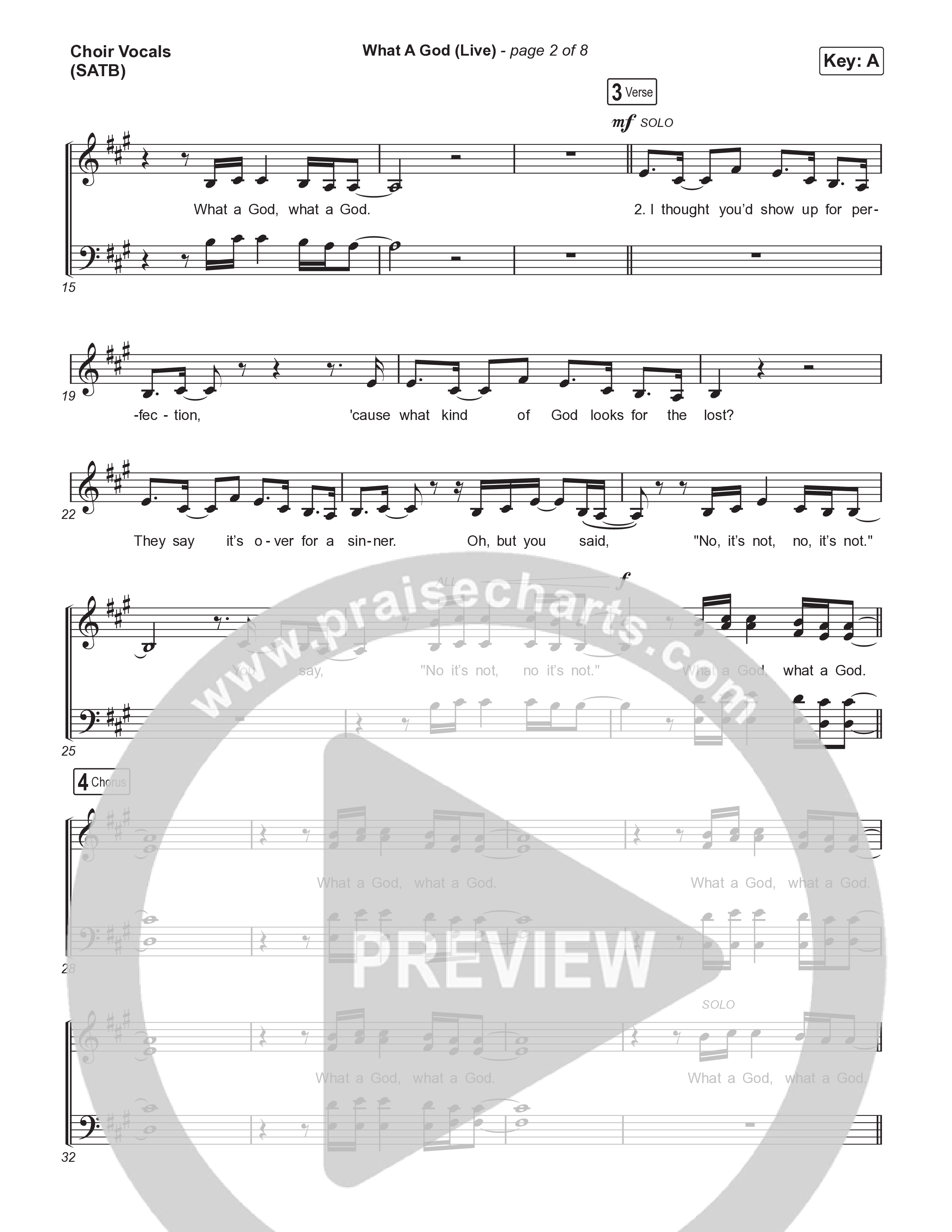 What A God (Choral Anthem SATB) Choir Sheet (SATB) (SEU Worship / One House / Chelsea Plank / Kenzie Walker / Roosevelt Stewart / Arr. Luke Gambill)