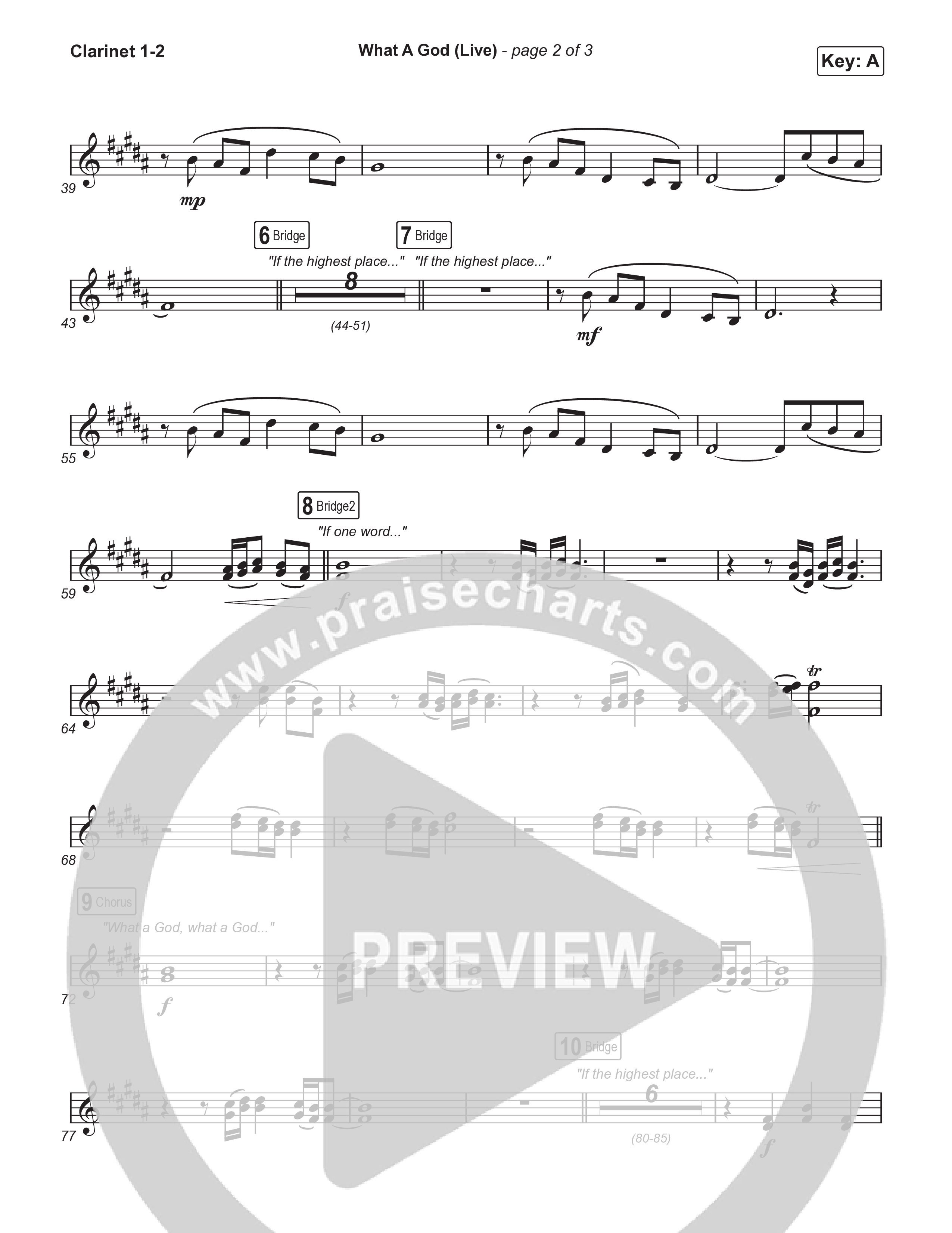 What A God (Choral Anthem SATB) Clarinet 1/2 (SEU Worship / One House / Chelsea Plank / Kenzie Walker / Roosevelt Stewart / Arr. Luke Gambill)