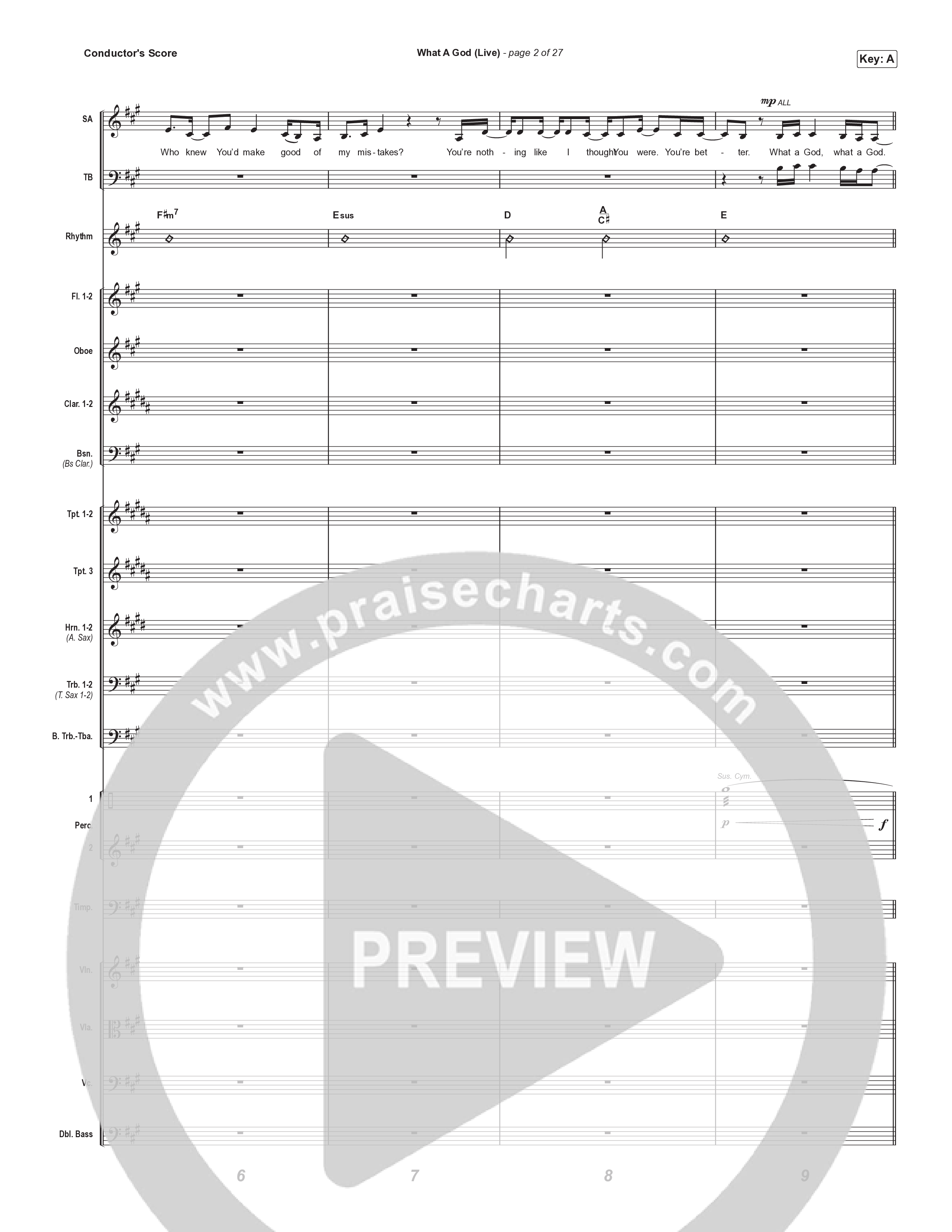 What A God (Choral Anthem SATB) Conductor's Score (SEU Worship / One House / Chelsea Plank / Kenzie Walker / Roosevelt Stewart / Arr. Luke Gambill)