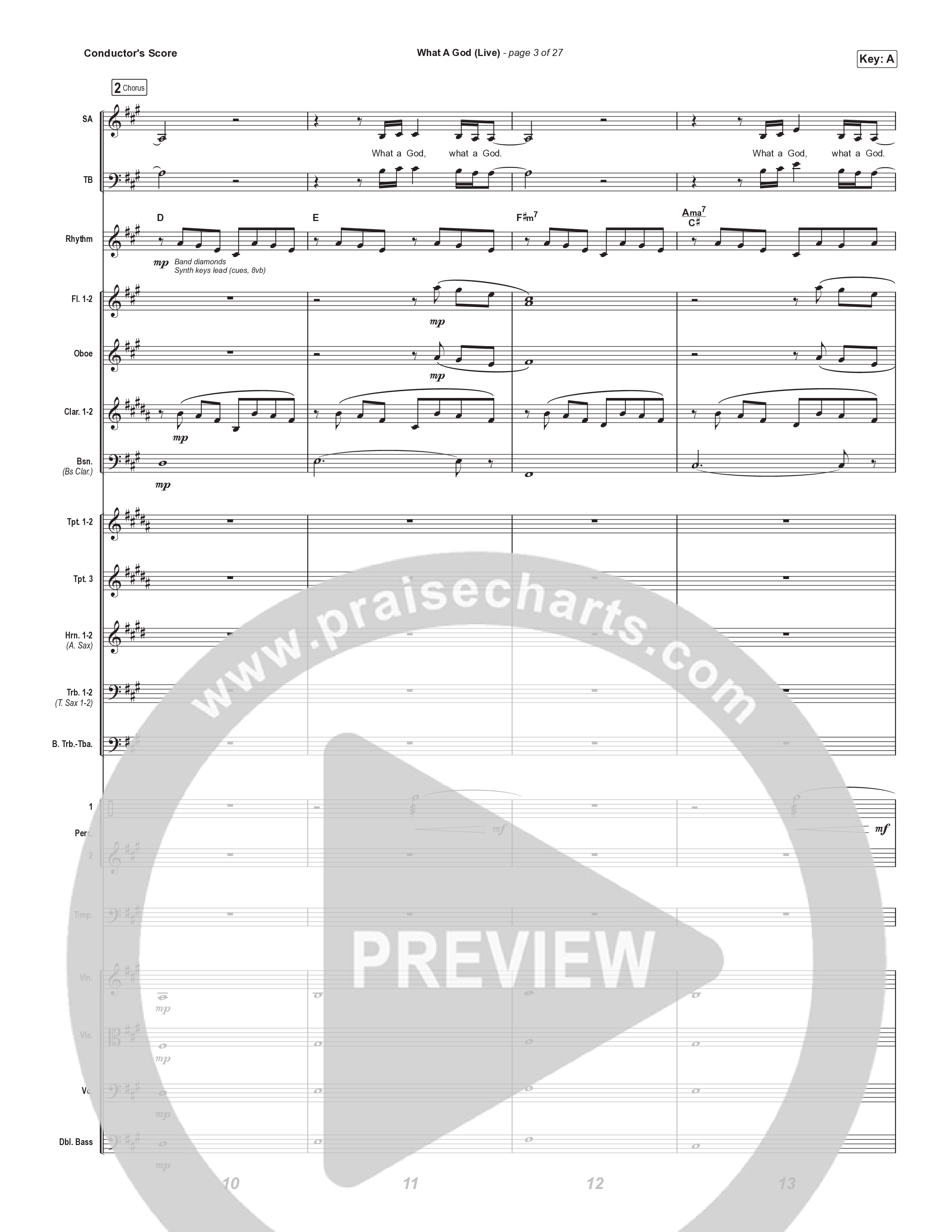 What A God (Choral Anthem SATB) Conductor's Score (SEU Worship / One House / Chelsea Plank / Kenzie Walker / Roosevelt Stewart / Arr. Luke Gambill)
