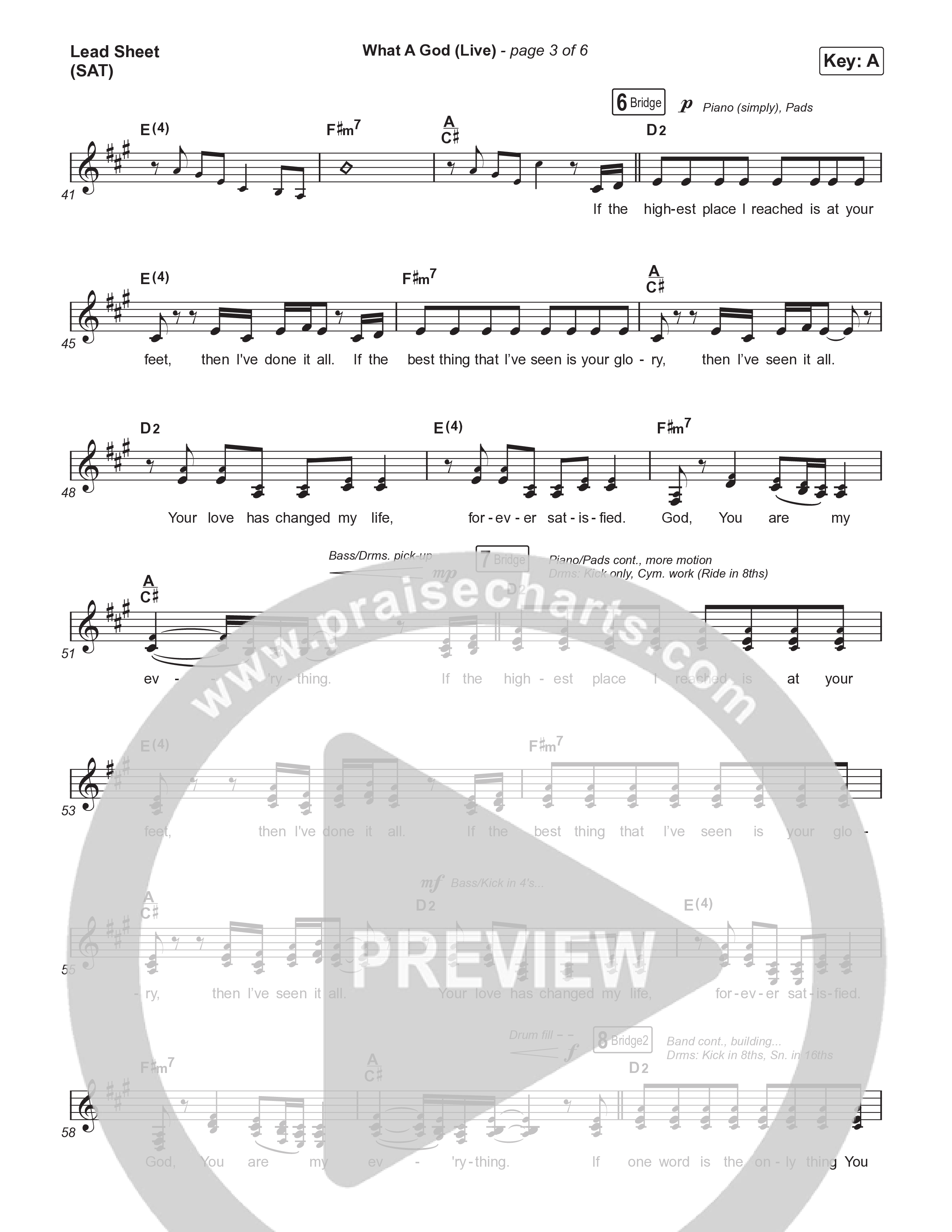 What A God (Choral Anthem SATB) Lead Sheet (SAT) (SEU Worship / One House / Chelsea Plank / Kenzie Walker / Roosevelt Stewart / Arr. Luke Gambill)