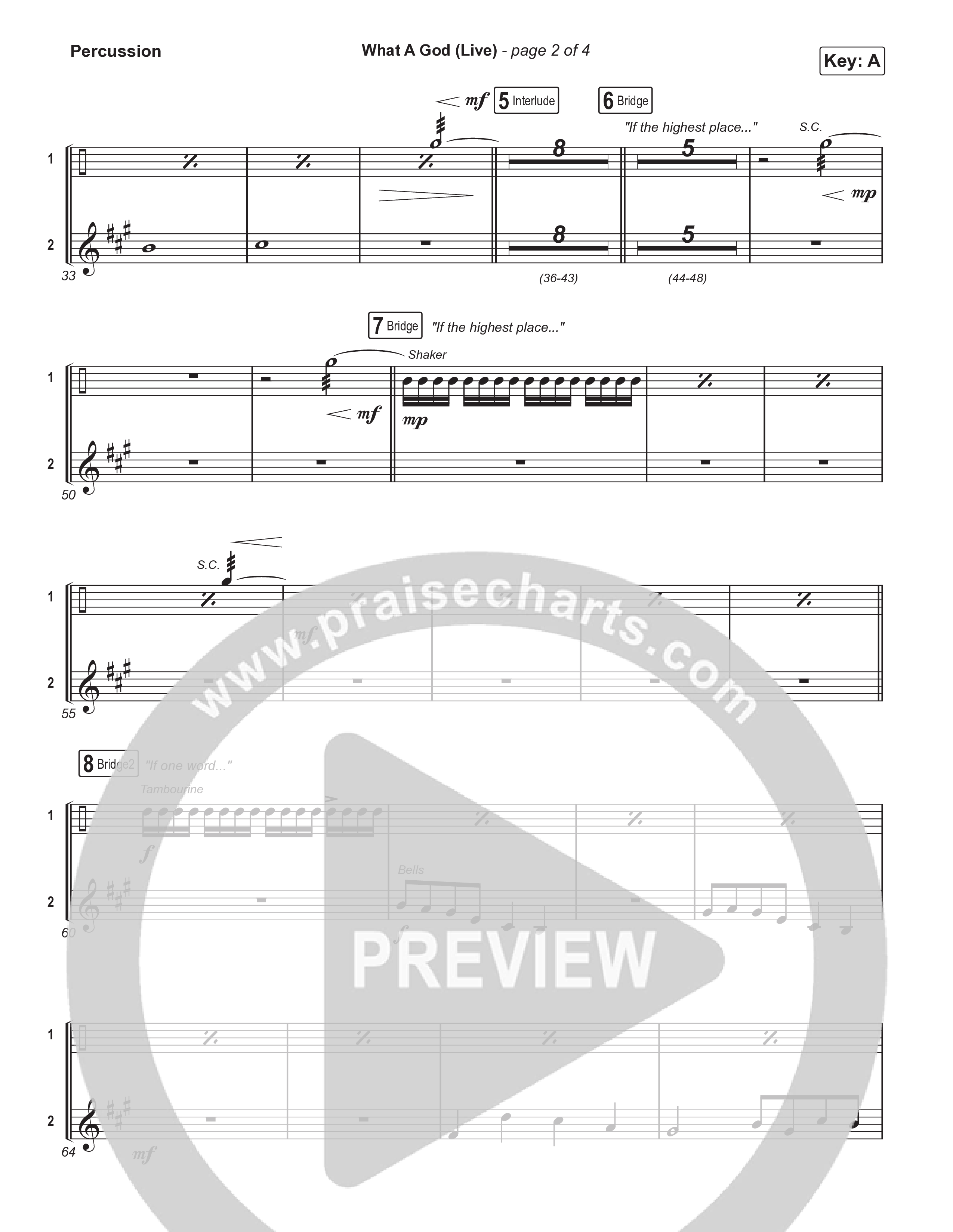 What A God (Choral Anthem SATB) Percussion (SEU Worship / One House / Chelsea Plank / Kenzie Walker / Roosevelt Stewart / Arr. Luke Gambill)