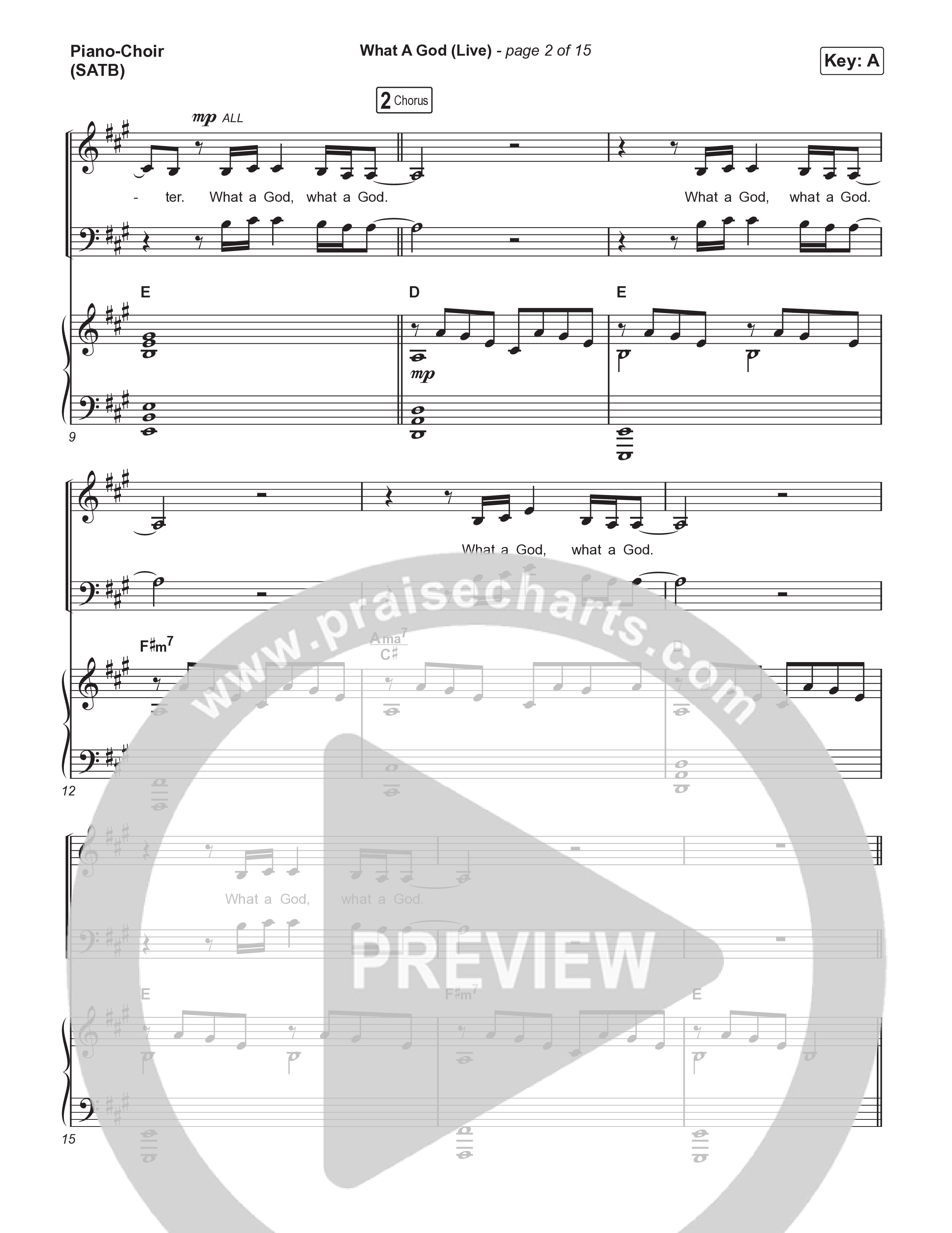What A God (Choral Anthem SATB) Piano/Vocal (SATB) (SEU Worship / One House / Chelsea Plank / Kenzie Walker / Roosevelt Stewart / Arr. Luke Gambill)