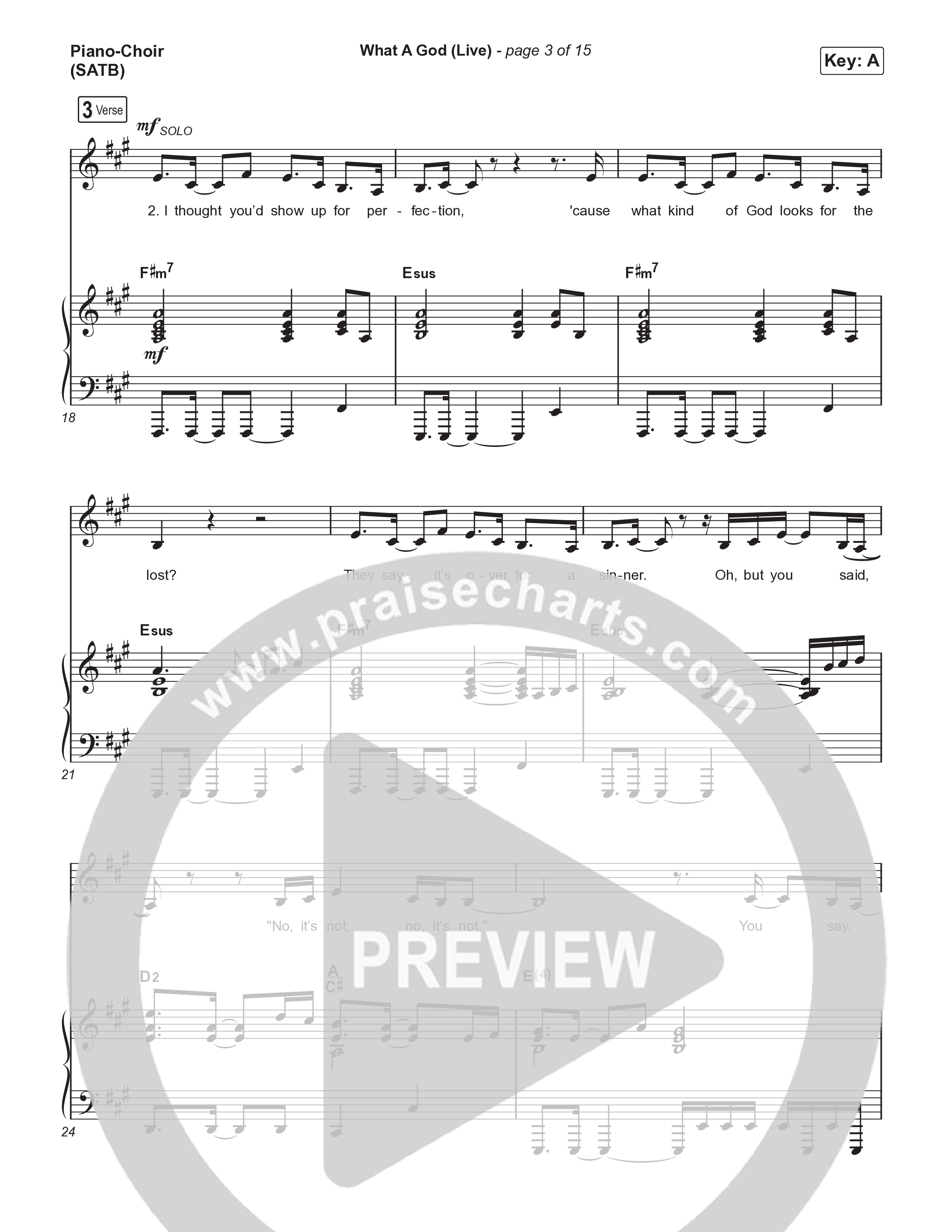What A God (Choral Anthem SATB) Piano/Vocal (SATB) (SEU Worship / One House / Chelsea Plank / Kenzie Walker / Roosevelt Stewart / Arr. Luke Gambill)