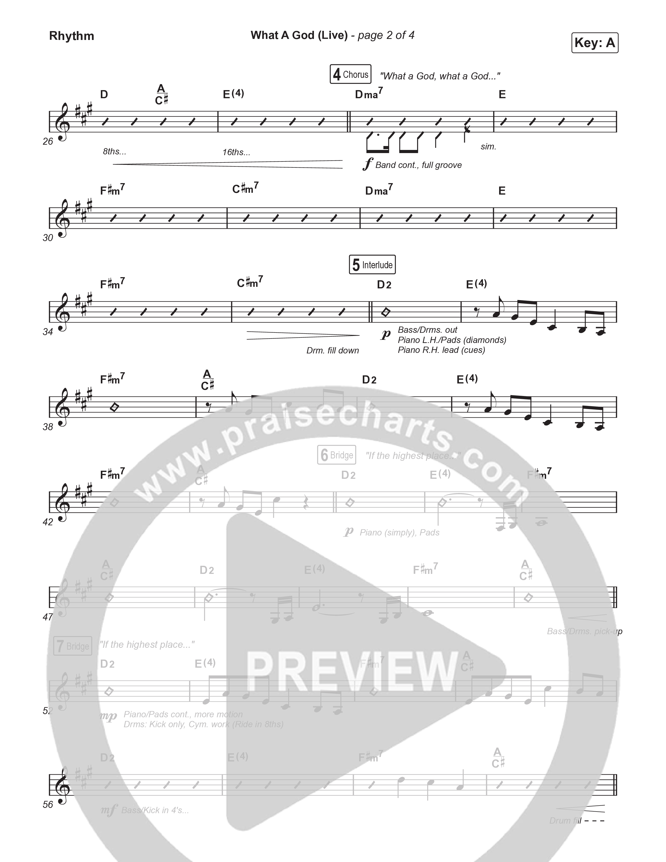 What A God (Choral Anthem SATB) Rhythm Chart (SEU Worship / One House / Chelsea Plank / Kenzie Walker / Roosevelt Stewart / Arr. Luke Gambill)