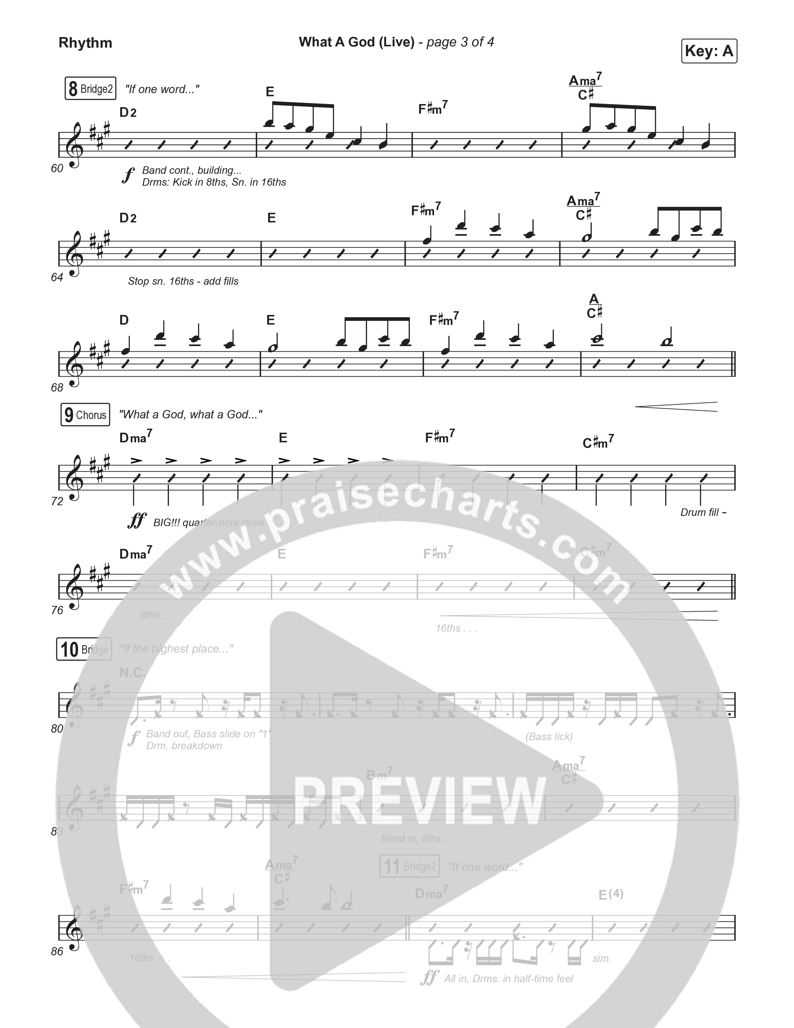 What A God (Choral Anthem SATB) Rhythm Chart (SEU Worship / One House / Chelsea Plank / Kenzie Walker / Roosevelt Stewart / Arr. Luke Gambill)