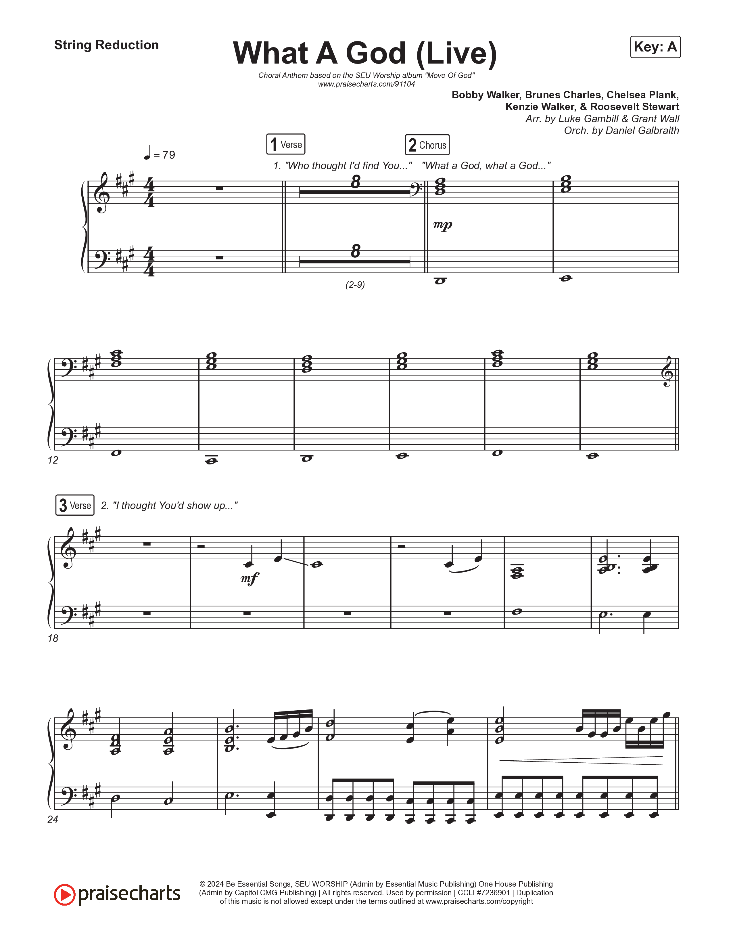 What A God (Choral Anthem SATB) String Reduction (SEU Worship / One House / Chelsea Plank / Kenzie Walker / Roosevelt Stewart / Arr. Luke Gambill)