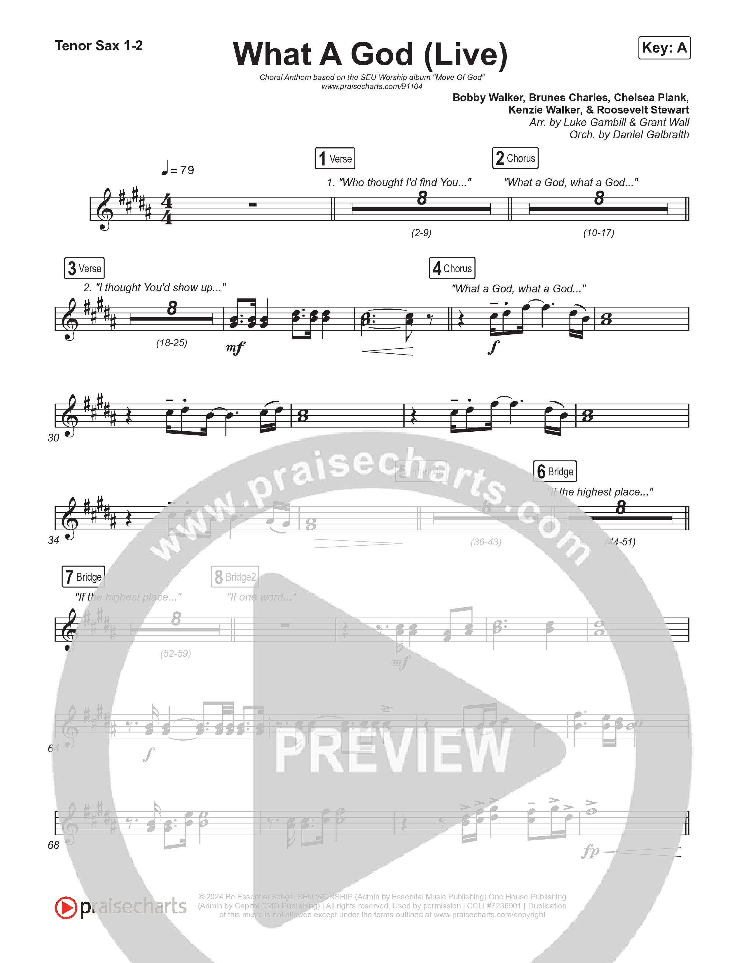 What A God (Choral Anthem SATB) Sax Pack (SEU Worship / One House / Chelsea Plank / Kenzie Walker / Roosevelt Stewart / Arr. Luke Gambill)