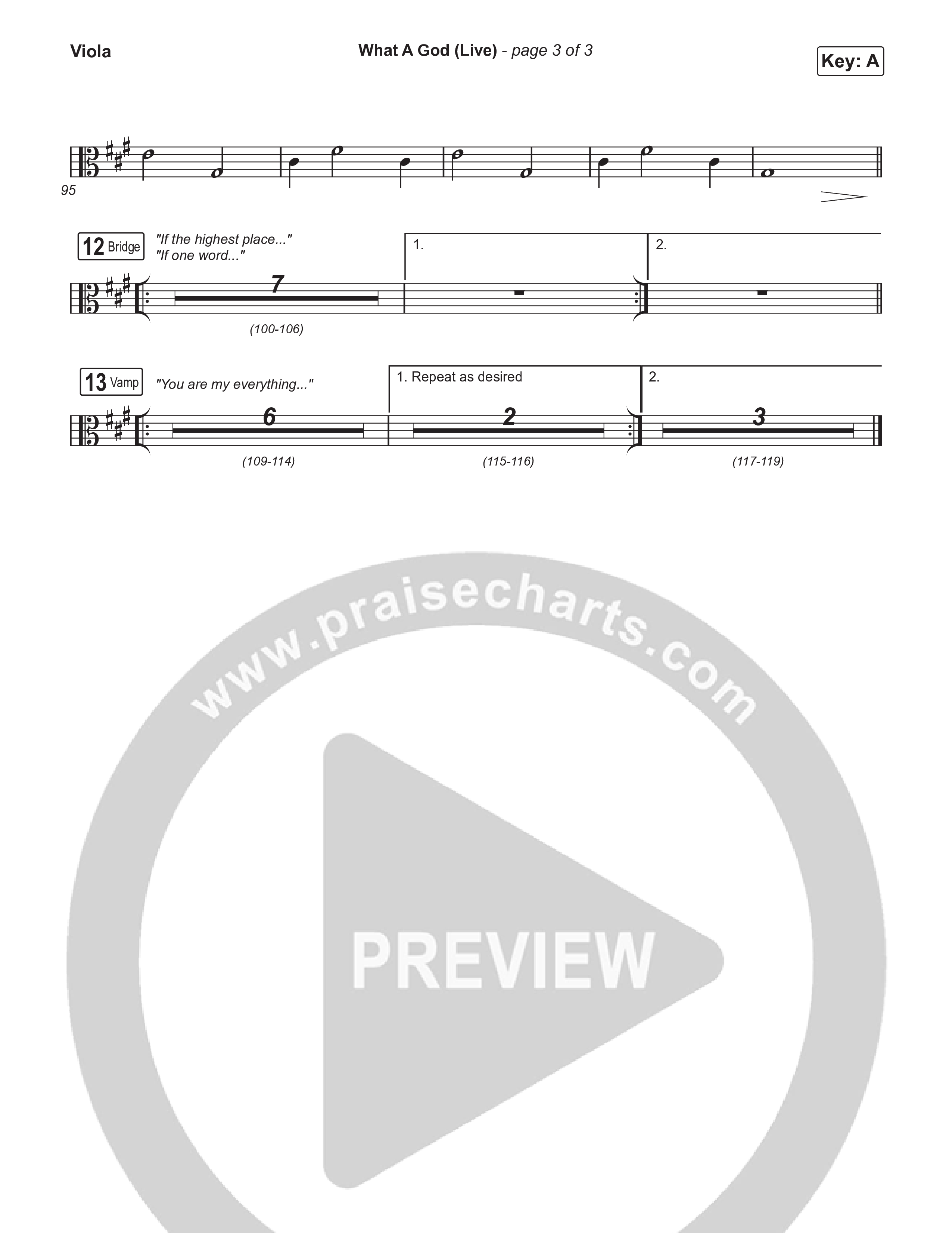 What A God (Choral Anthem SATB) Viola (SEU Worship / One House / Chelsea Plank / Kenzie Walker / Roosevelt Stewart / Arr. Luke Gambill)