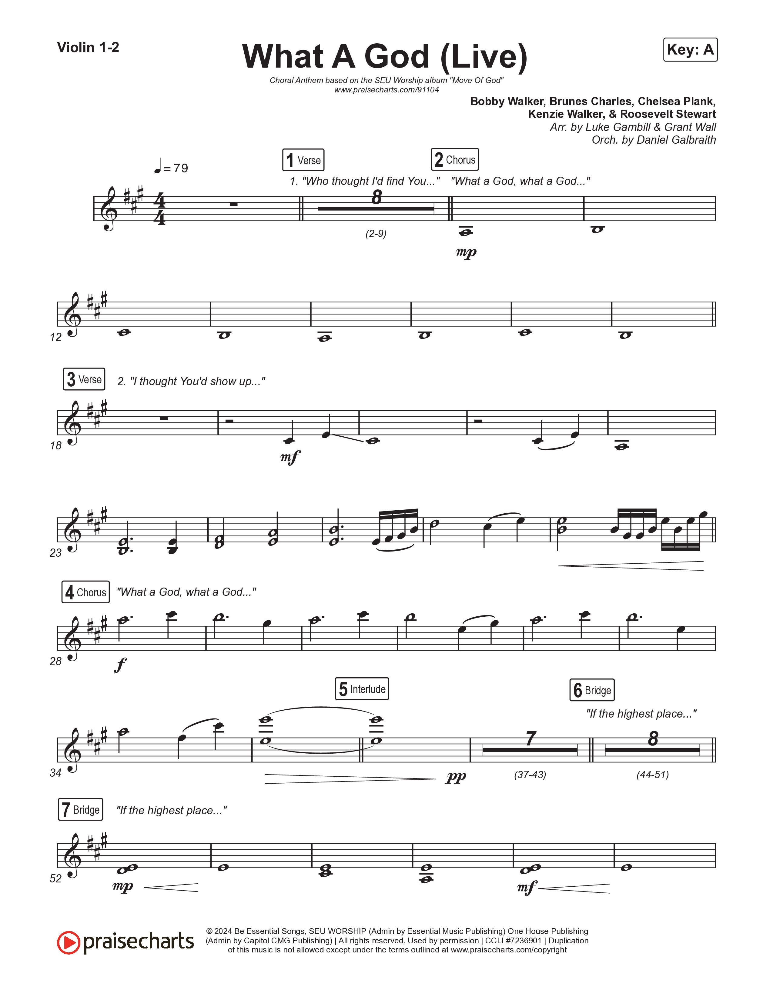What A God (Choral Anthem SATB) String Pack (SEU Worship / One House / Chelsea Plank / Kenzie Walker / Roosevelt Stewart / Arr. Luke Gambill)
