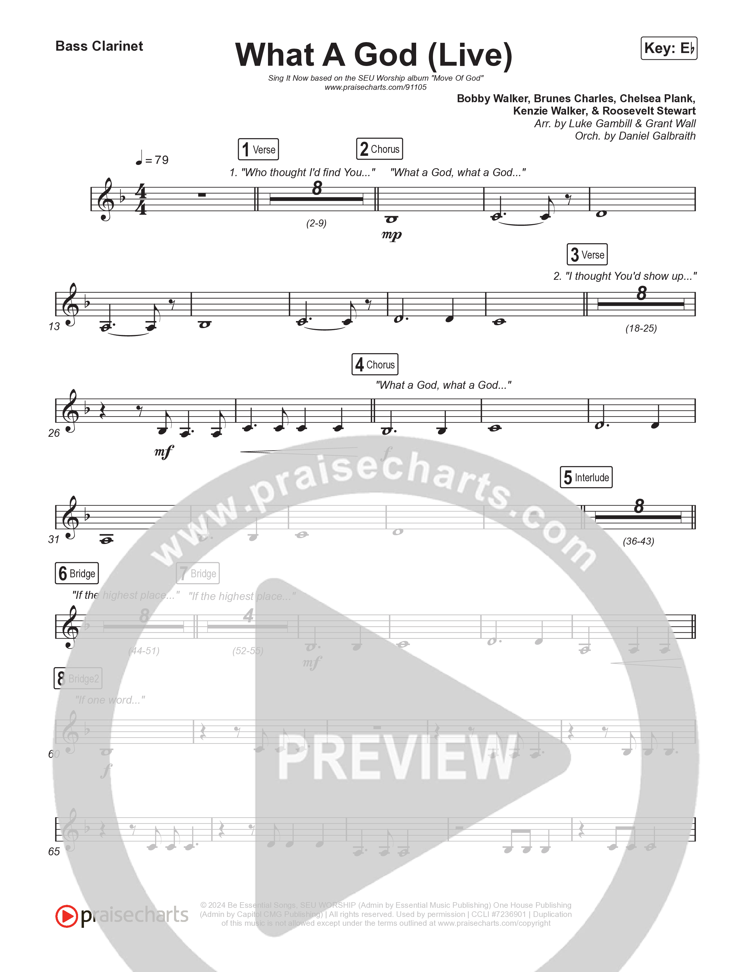 What A God (Sing It Now) Bass Clarinet (SEU Worship / One House / Chelsea Plank / Kenzie Walker / Roosevelt Stewart / Arr. Luke Gambill)