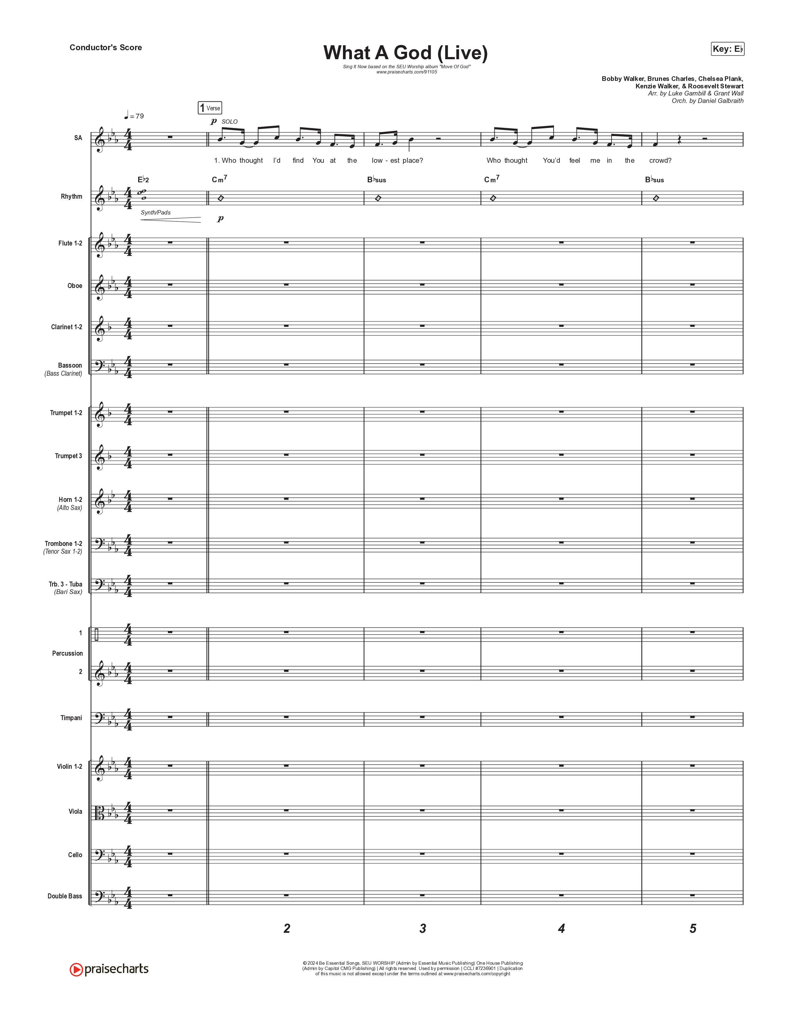 What A God (Sing It Now) Orchestration (SEU Worship / One House / Chelsea Plank / Kenzie Walker / Roosevelt Stewart / Arr. Luke Gambill)