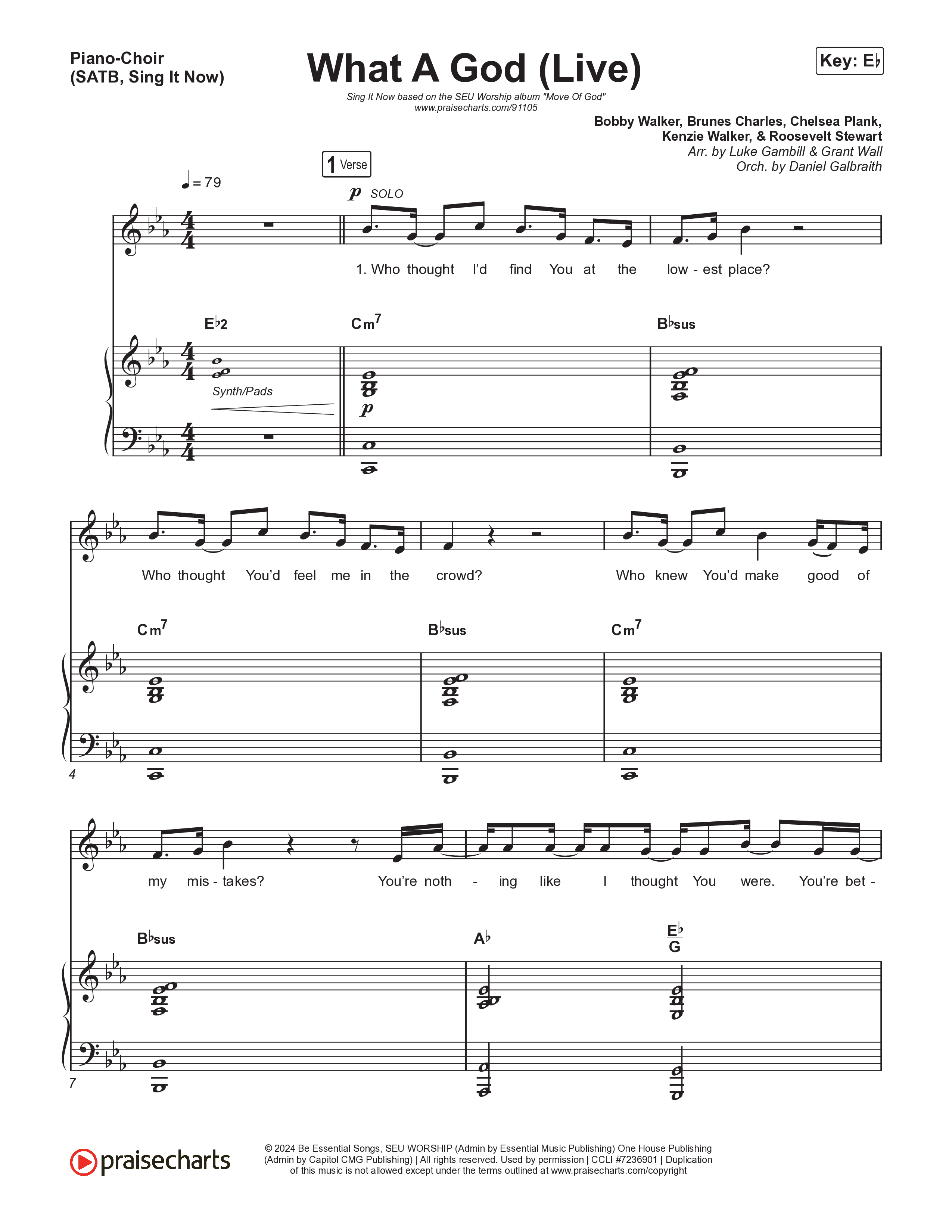 What A God (Sing It Now) Piano/Choir (SATB) (SEU Worship / One House / Chelsea Plank / Kenzie Walker / Roosevelt Stewart / Arr. Luke Gambill)