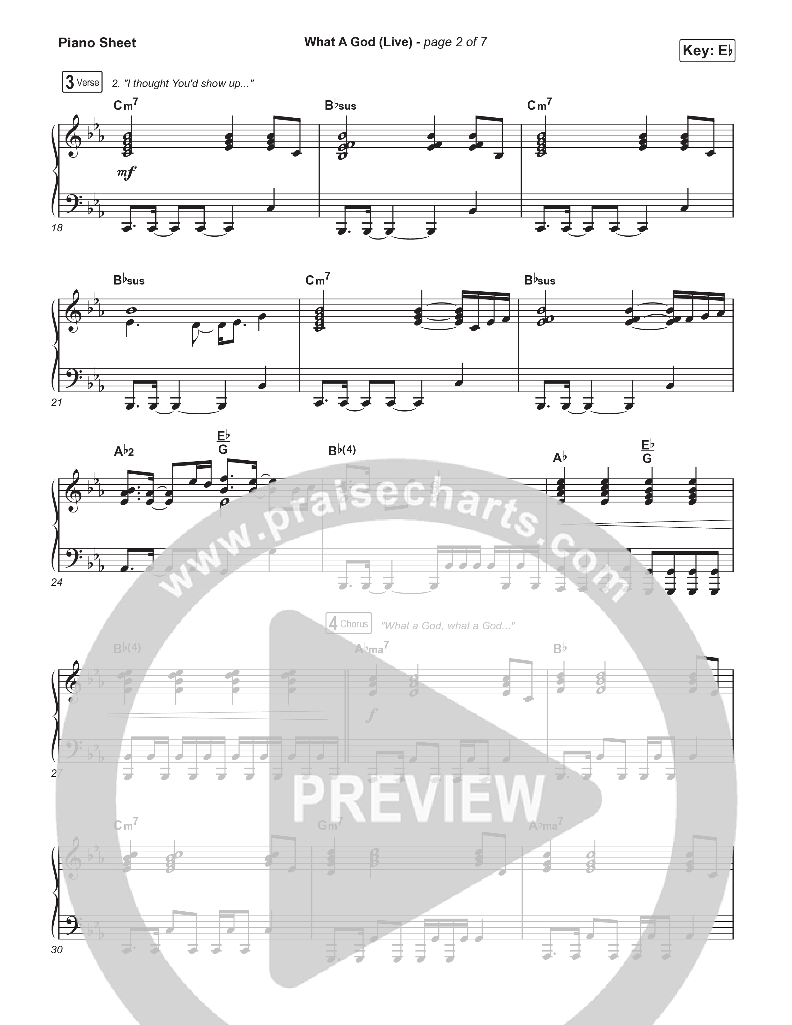 What A God (Sing It Now) Piano Sheet (SEU Worship / One House / Chelsea Plank / Kenzie Walker / Roosevelt Stewart / Arr. Luke Gambill)